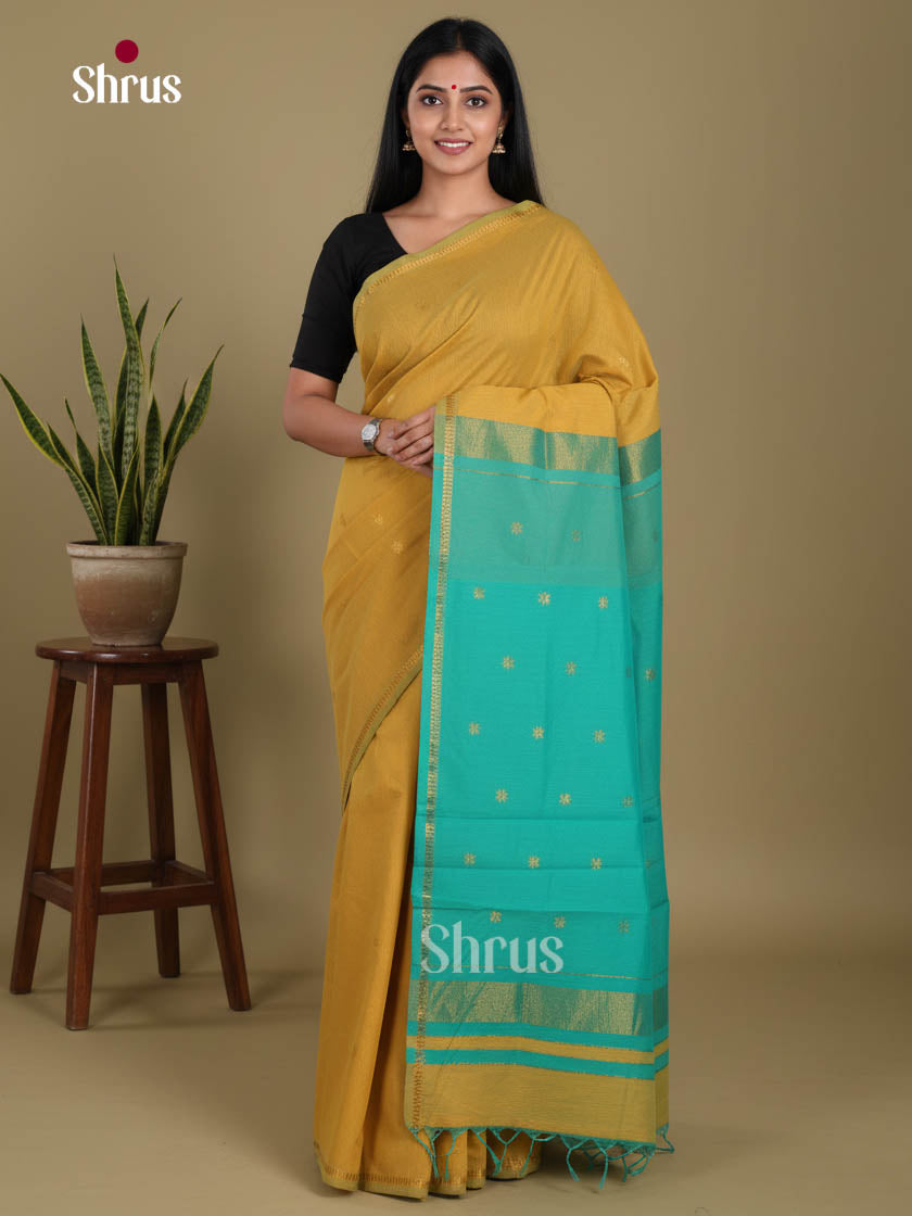 Mathulir Green & Teal - Semi Maheshwari Saree