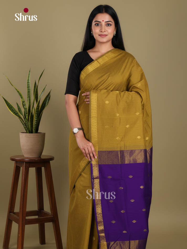 Mehandi Green & Blue- Semi Maheshwari Saree