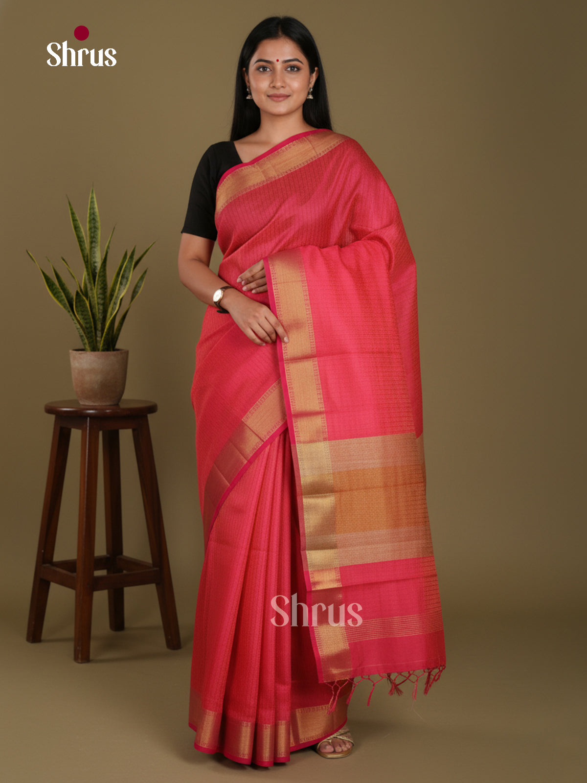DKS06094 - Semi Rawsilk Saree - Shop on Shrus.com