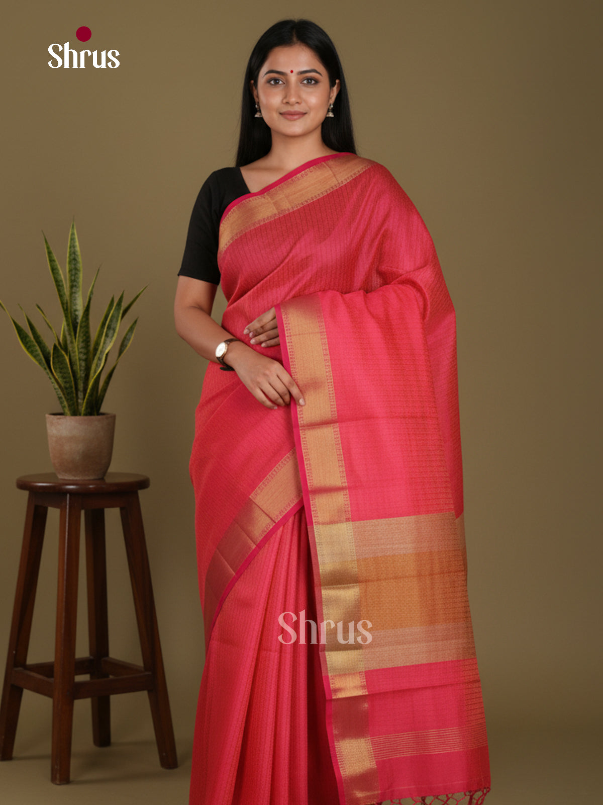 DKS06094 - Semi Rawsilk Saree - Shop on Shrus.com