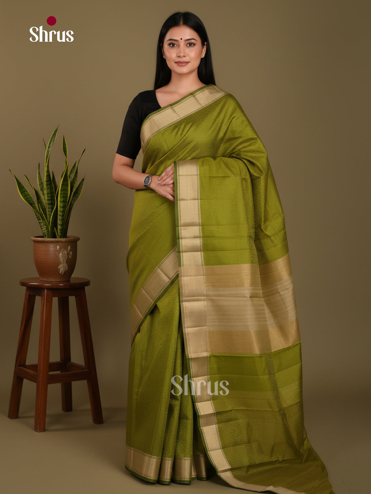 DKS06099 - Semi Rawsilk Saree - Shop on Shrus.com