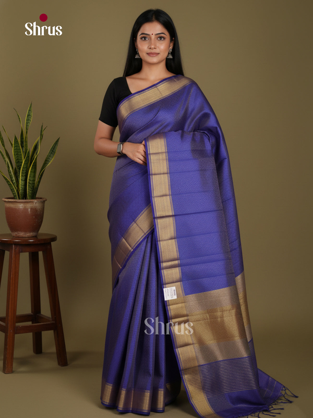 DKS06100 - Semi Rawsilk Saree - Shop on Shrus.com
