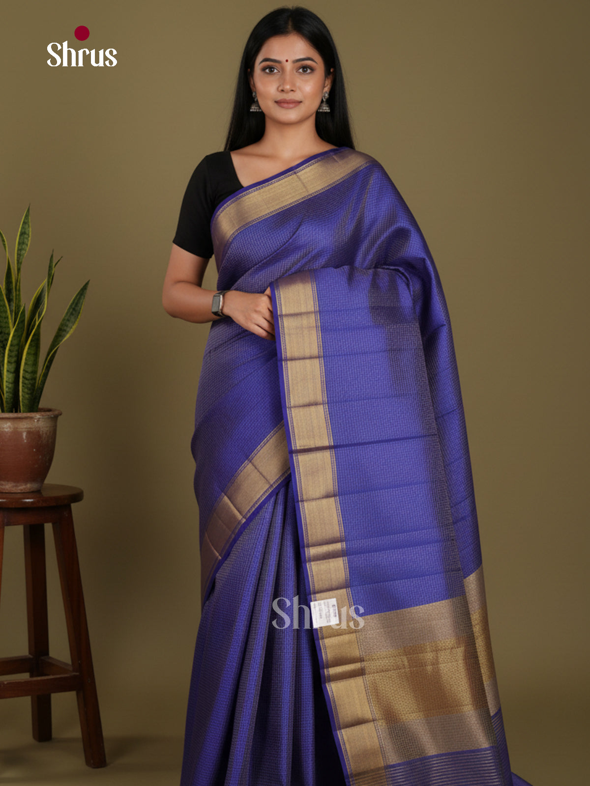 DKS06100 - Semi Rawsilk Saree - Shop on Shrus.com