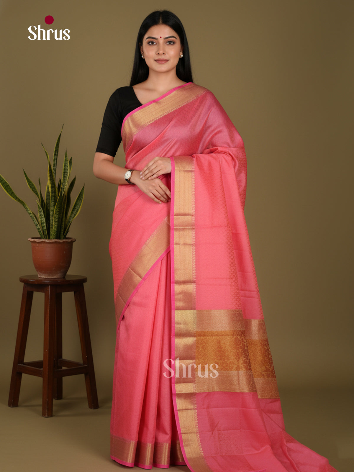 DKS06107 - Semi Rawsilk Saree - Shop on Shrus.com