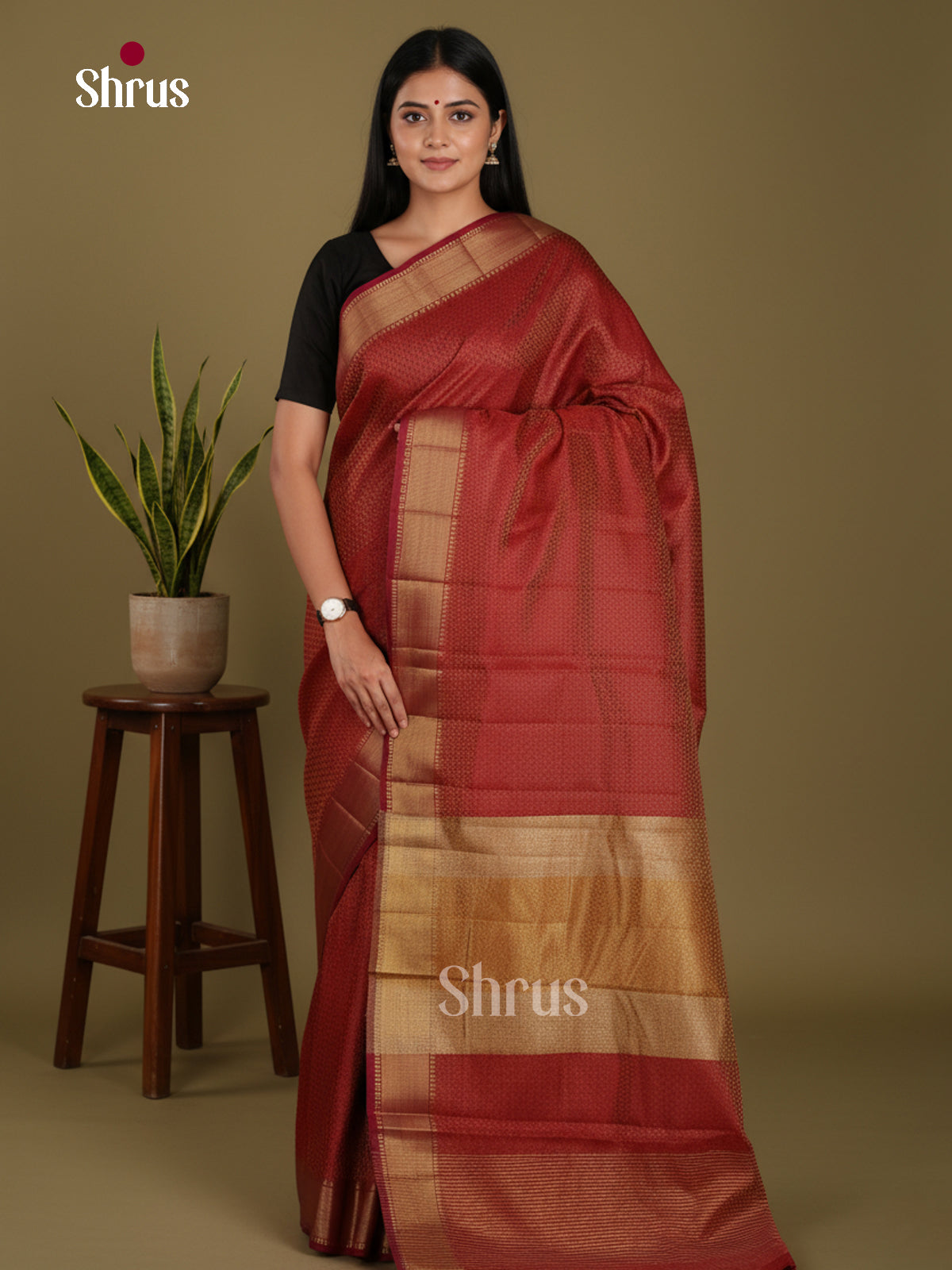 DKS06111 - Semi Rawsilk Saree - Shop on Shrus.com