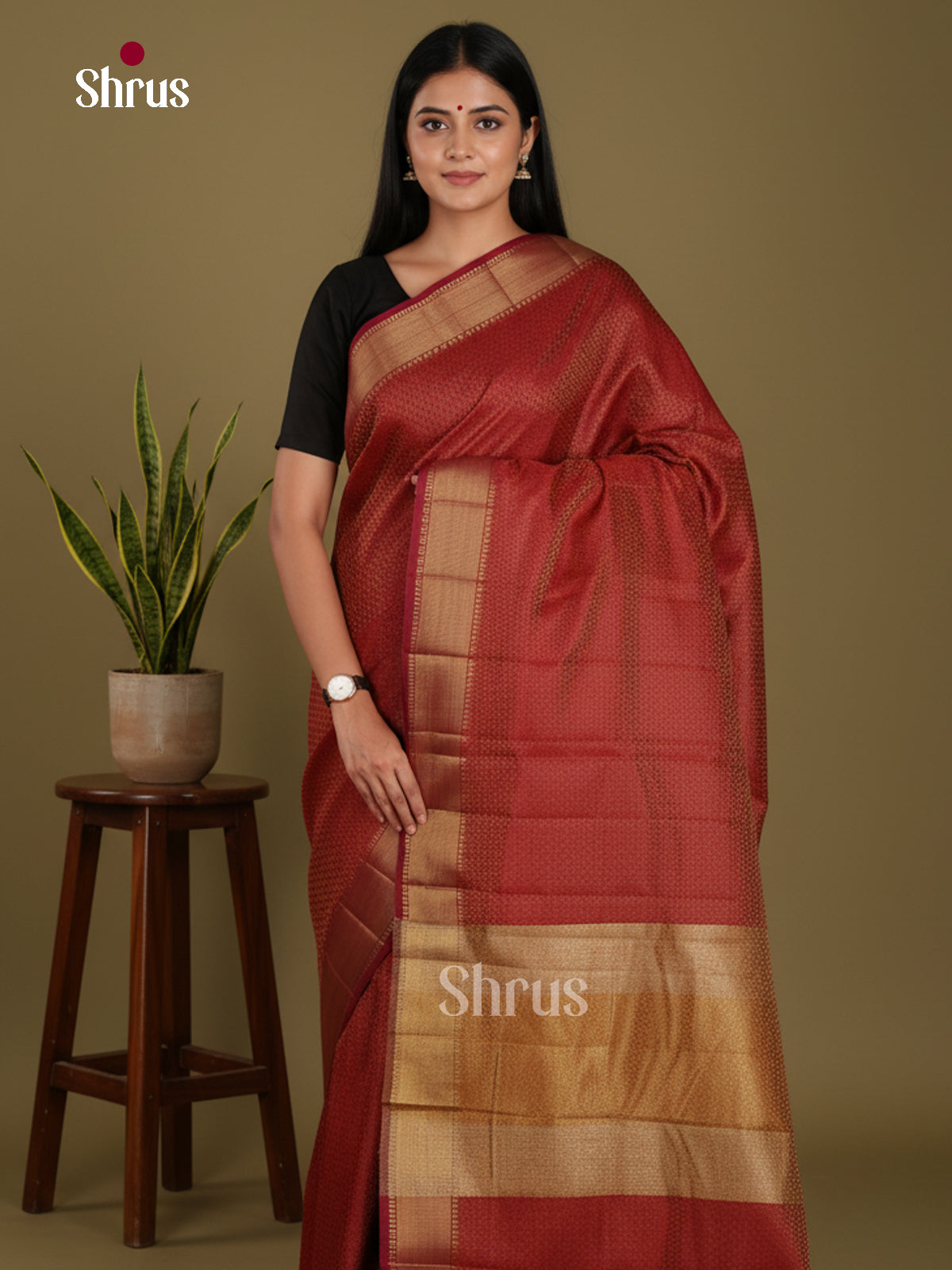 DKS06111 - Semi Rawsilk Saree - Shop on Shrus.com