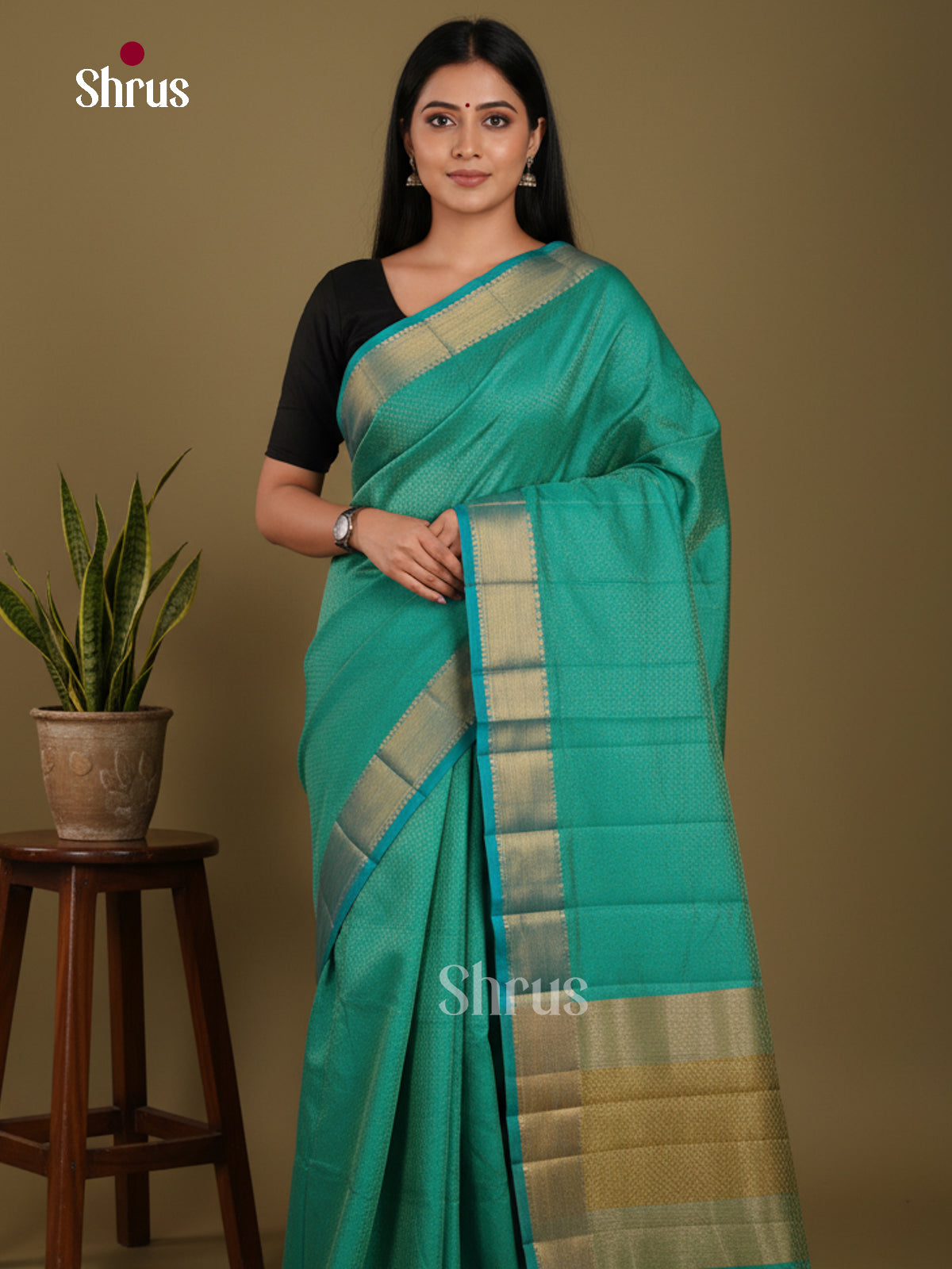 DKS06115 - Semi Rawsilk Saree - Shop on Shrus.com