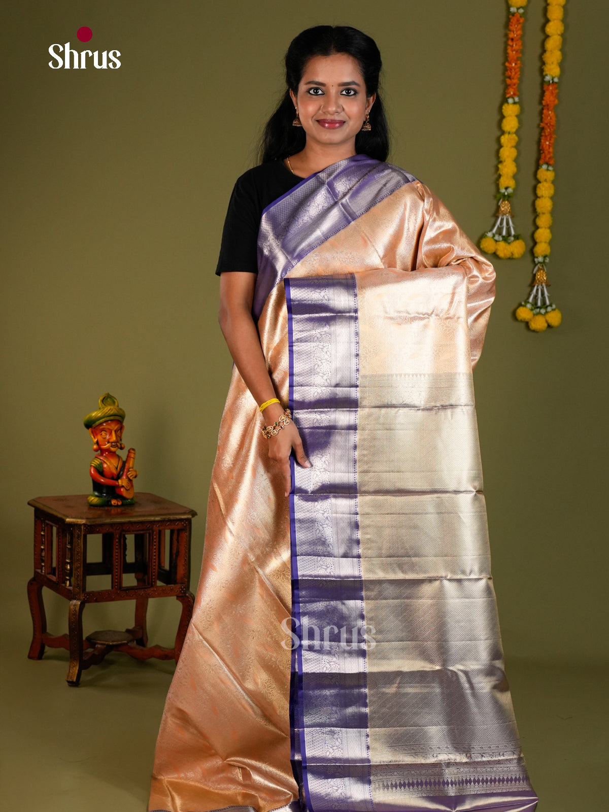 DKS06180 - Kanchipuram-halfpure Saree - Shop on Shrus.com