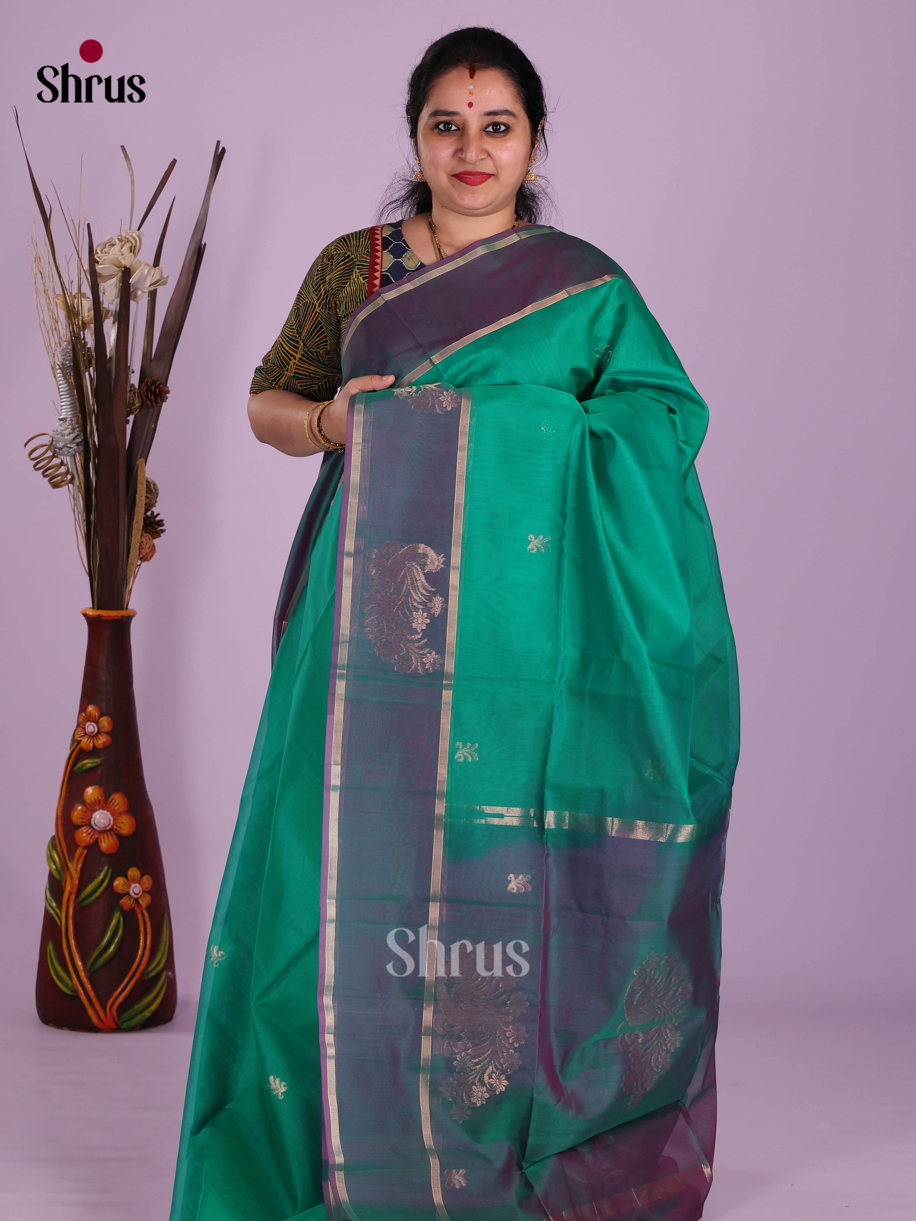 Green & Blue - Timeless Silk Cotton Saree