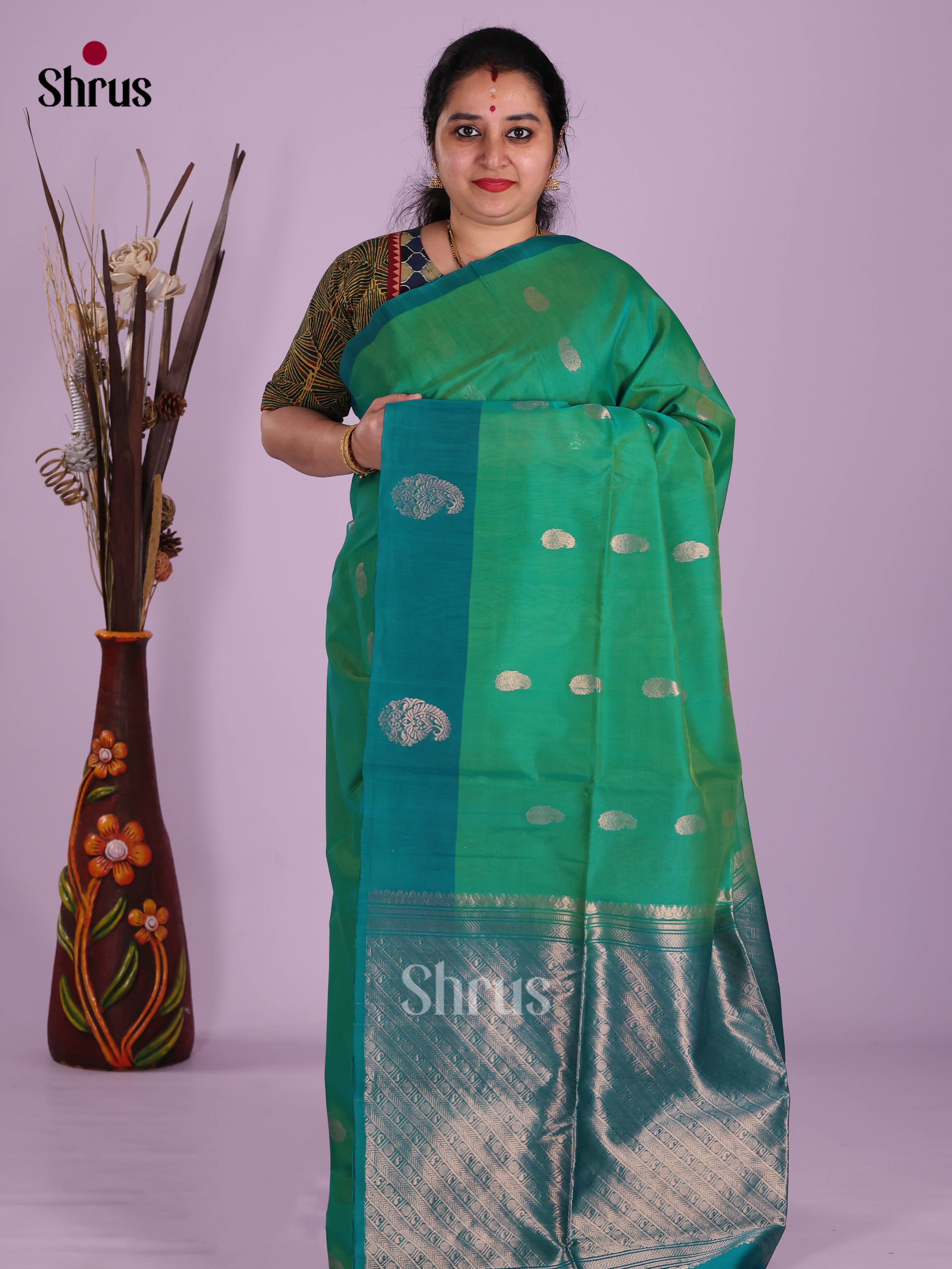 Green & Blue - Timeless Silk Cotton Saree
