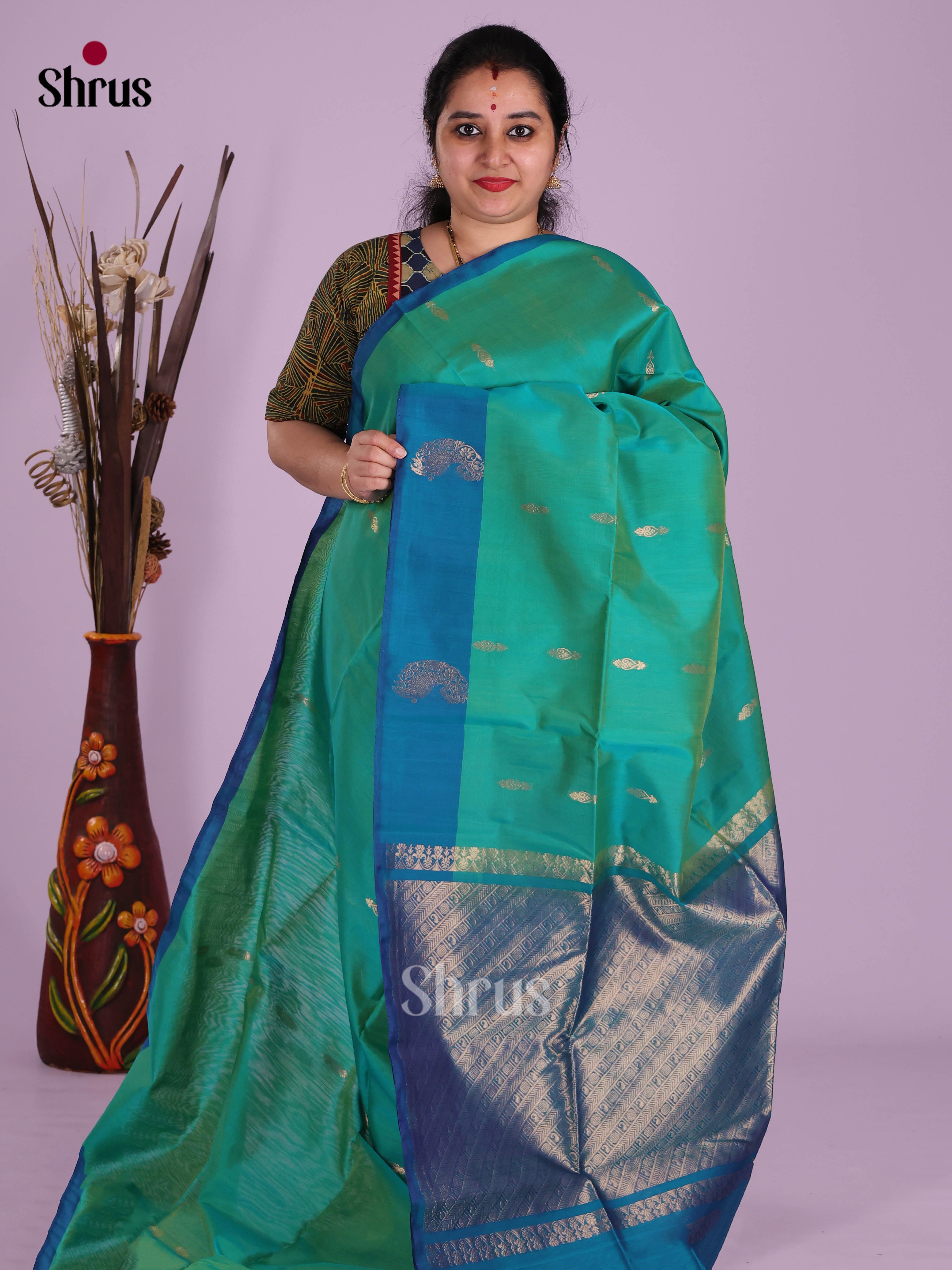 Green & Blue - Timeless Silk Cotton Saree