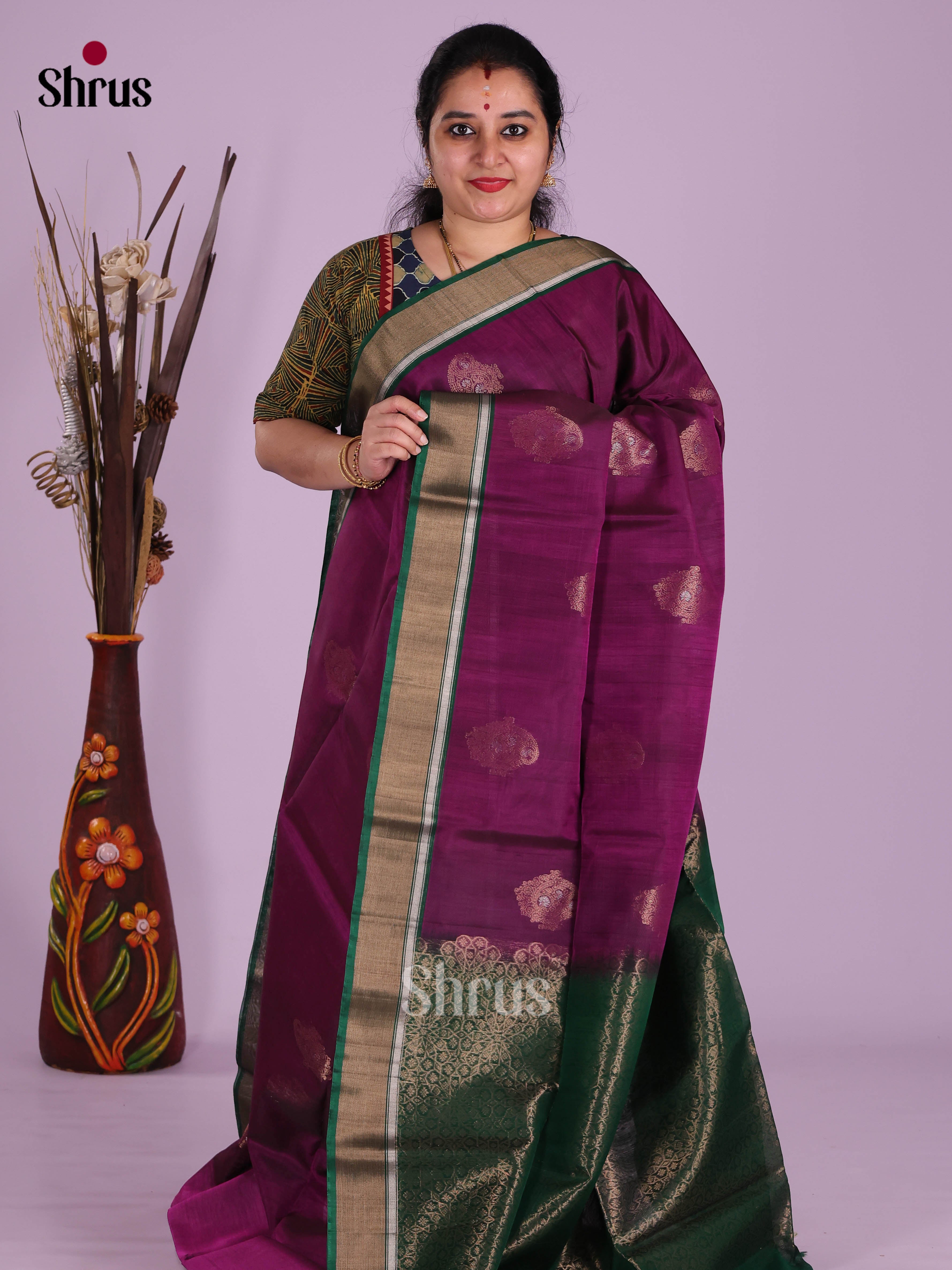 Violet & Green- Timeless Silk Cotton Saree