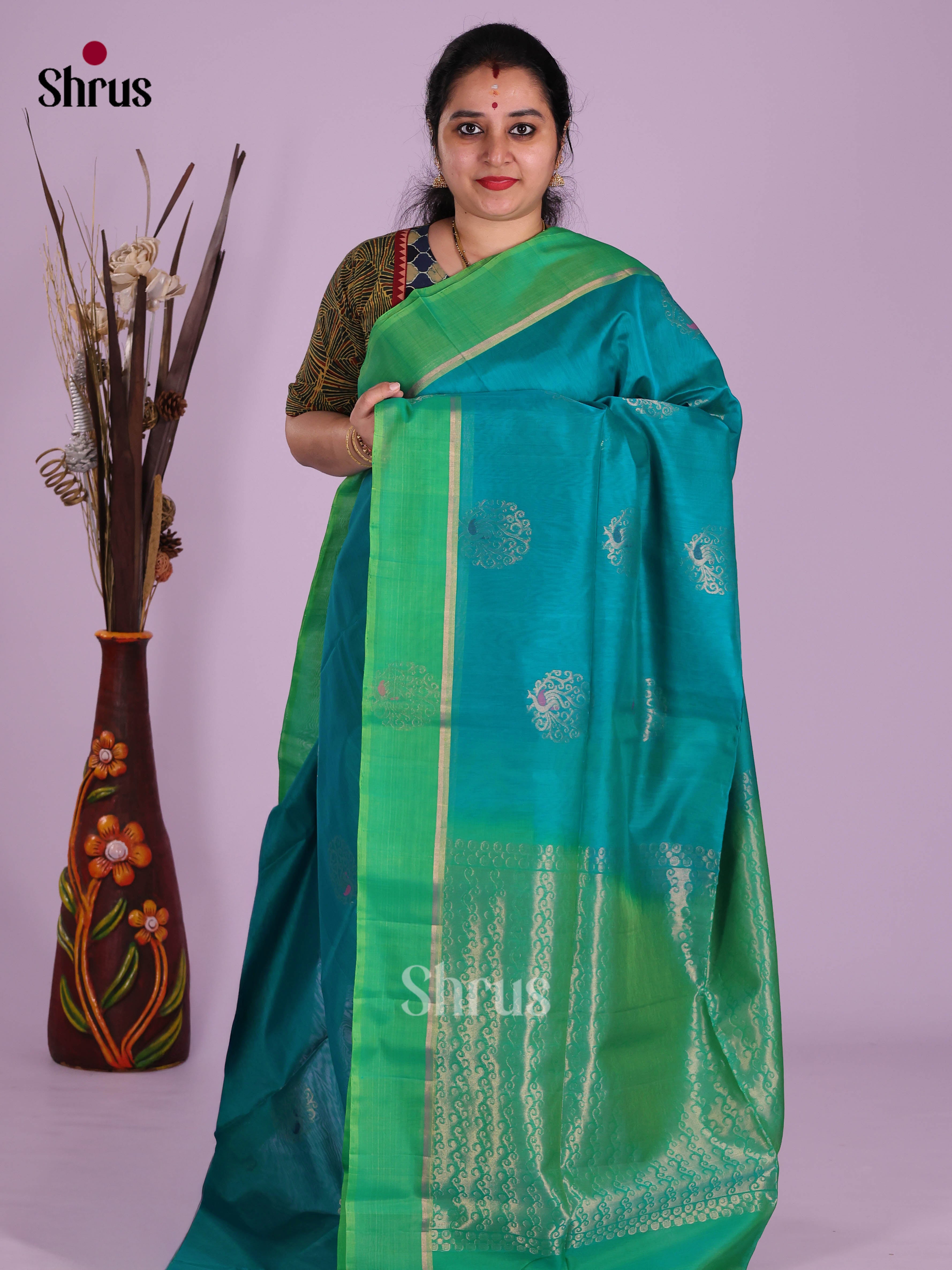 Blue & Green - Timeless Silk Cotton Saree