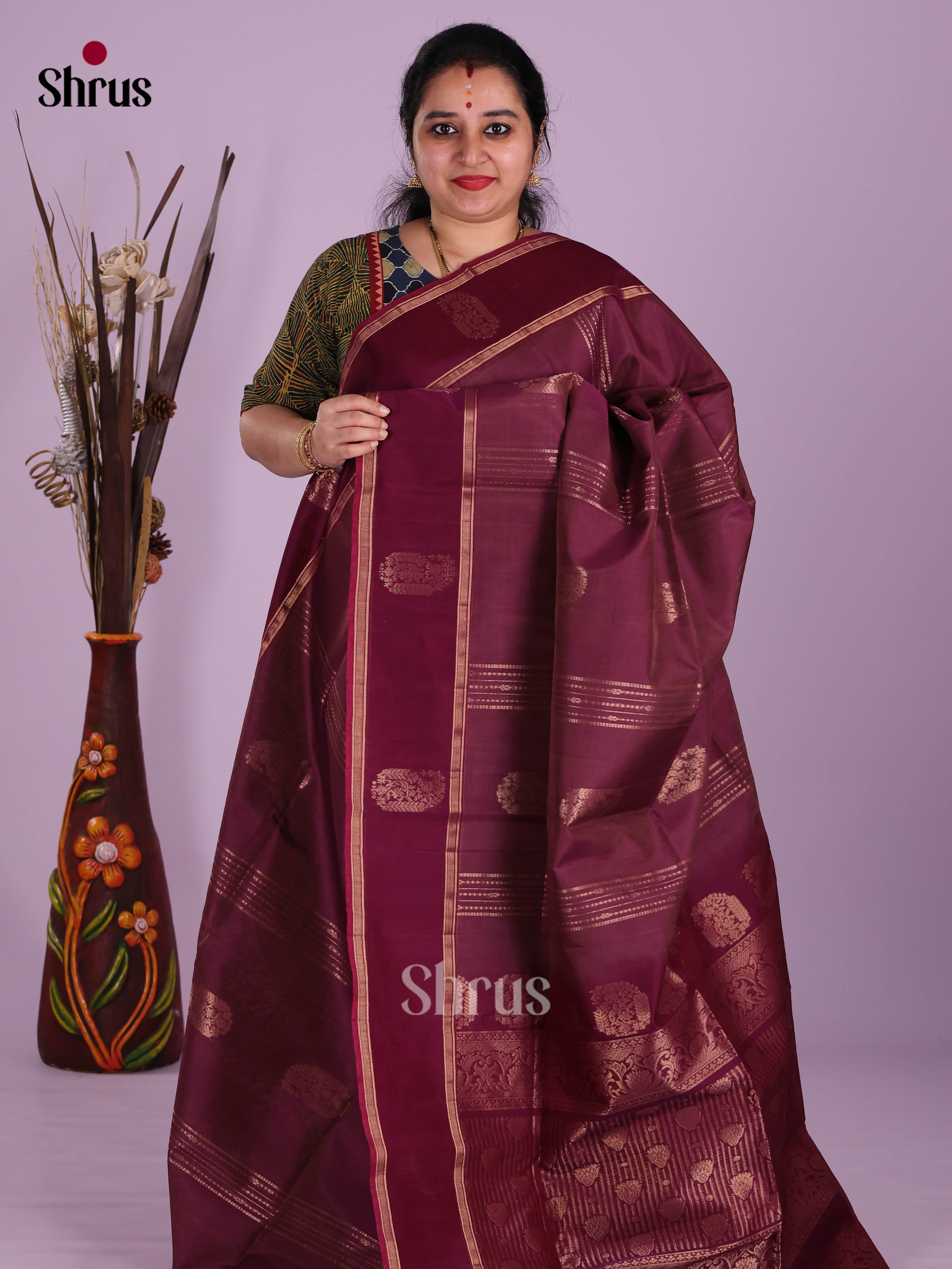 Maroon(single Tone) - Timeless Silk Cotton Saree