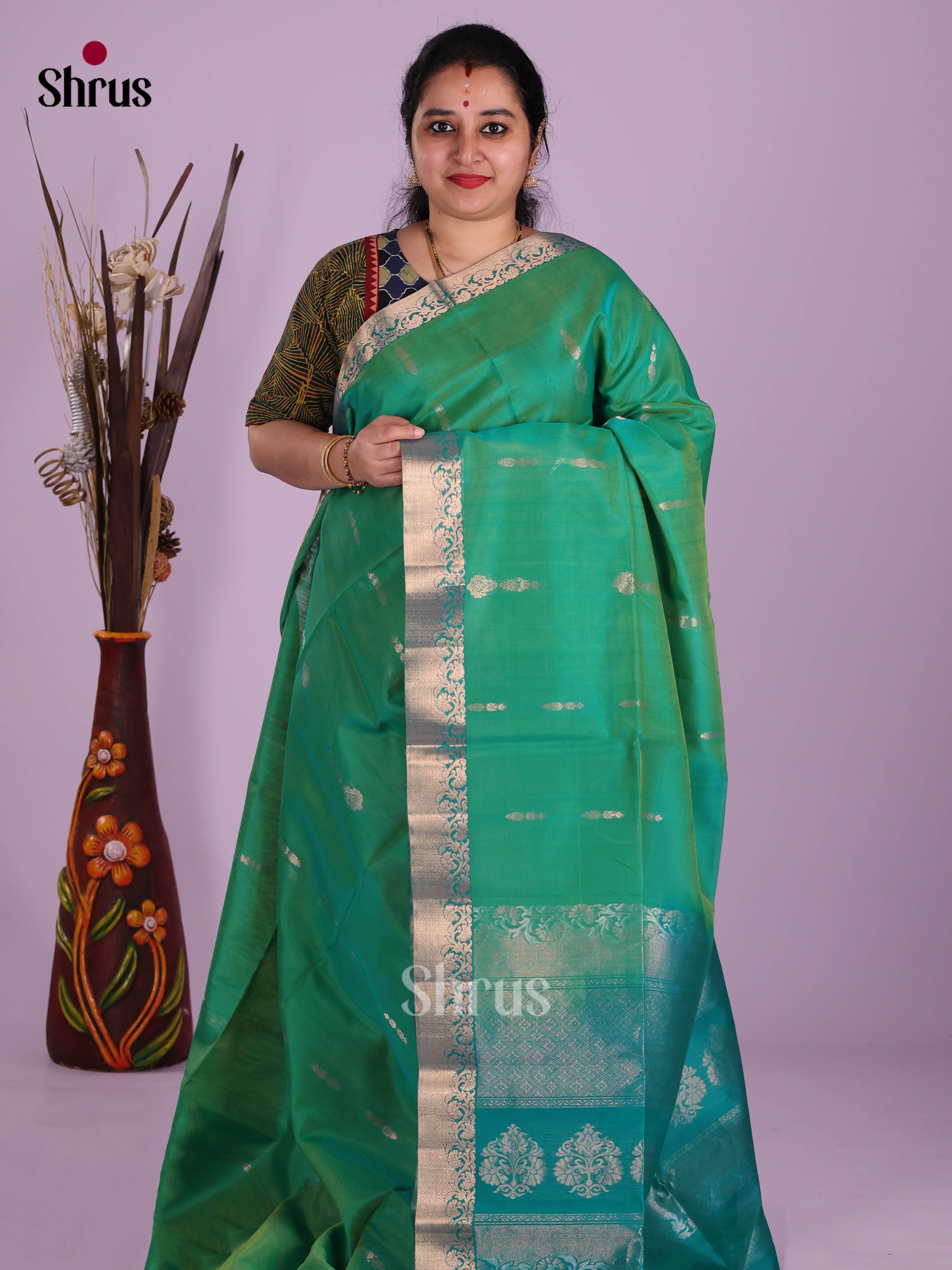 Green & Blue- Timeless Silk Cotton Saree