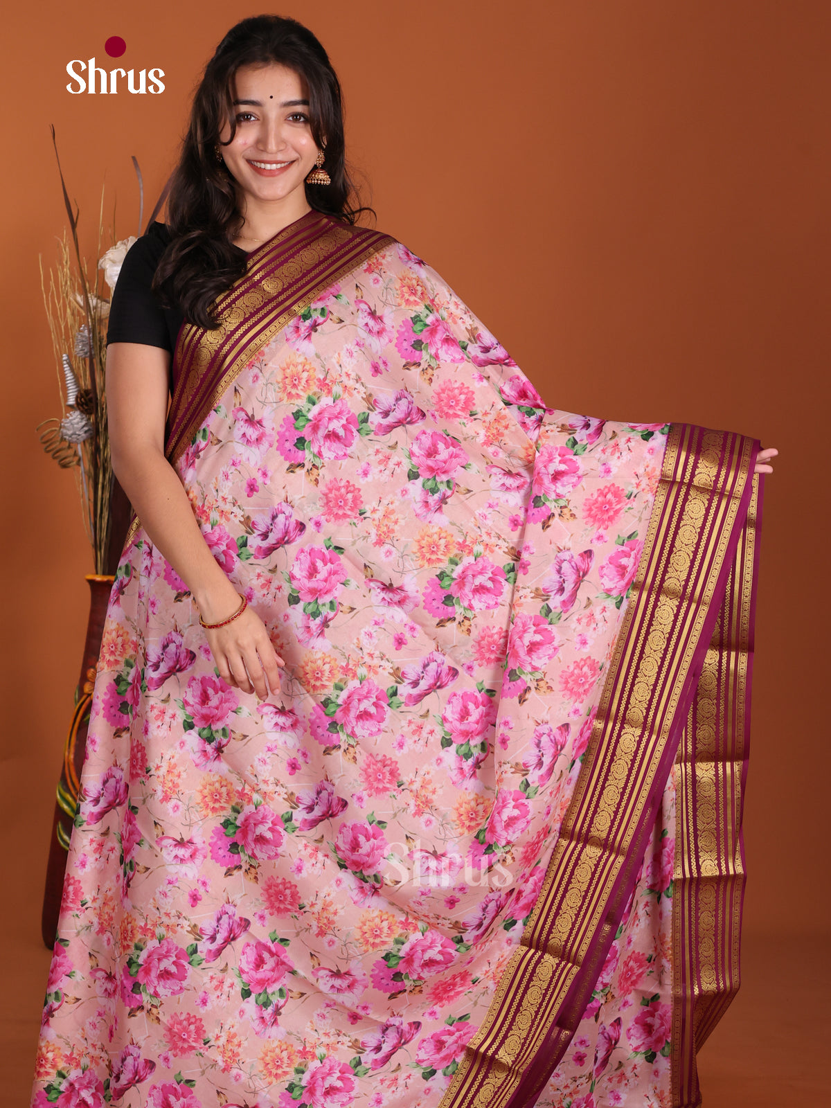DKS06298 - Mysore Silk Print Saree