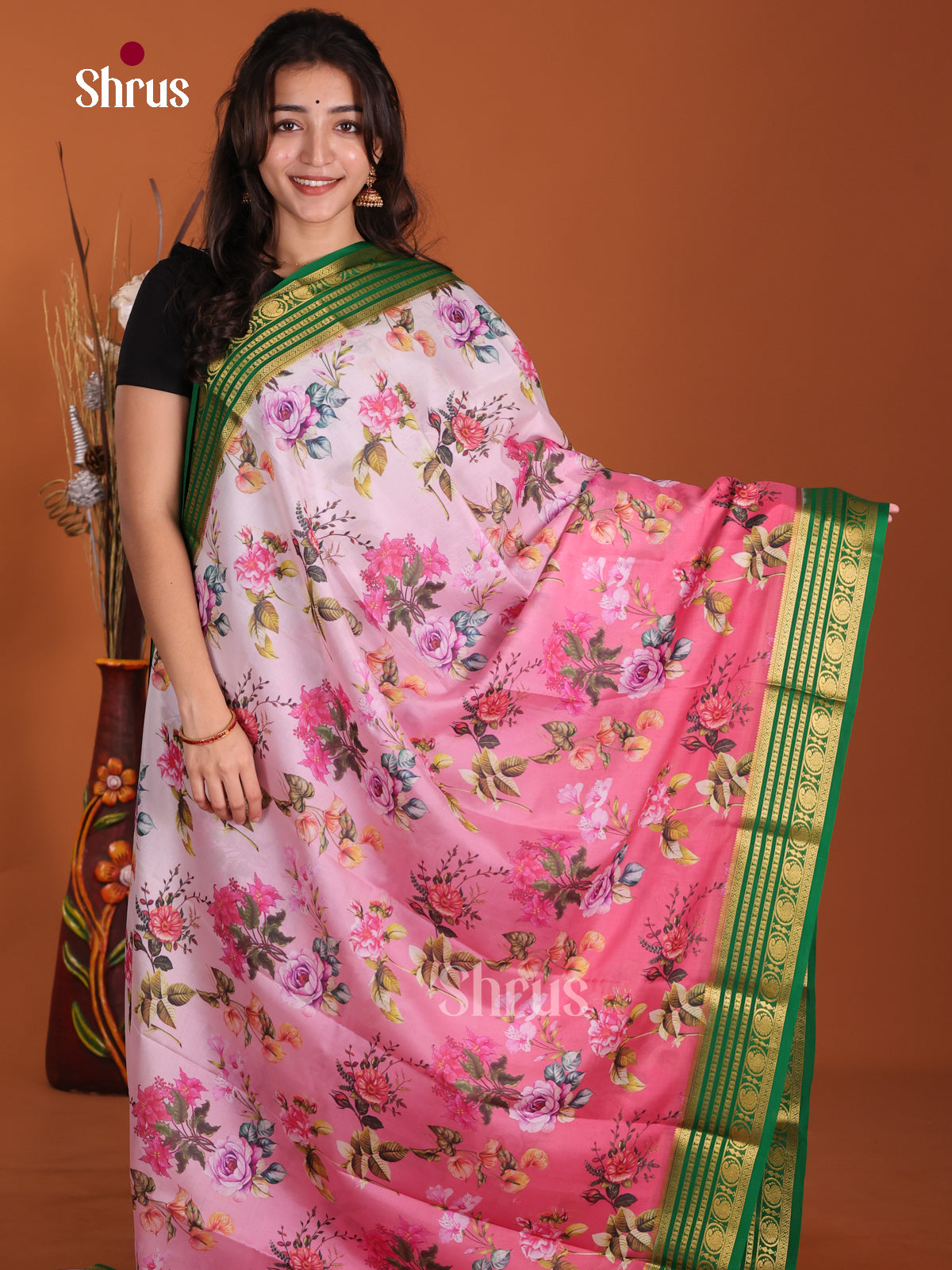 DKS06300 - Mysore Silk Print Saree