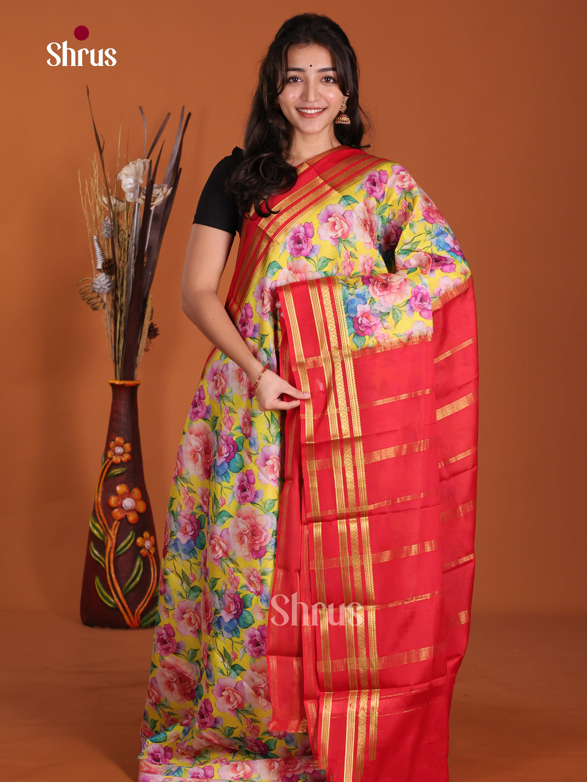 DKS06302 - Mysore Silk Print Saree