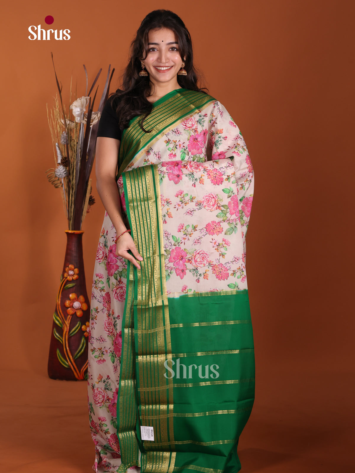 DKS06304 - Mysore Silk Print Saree