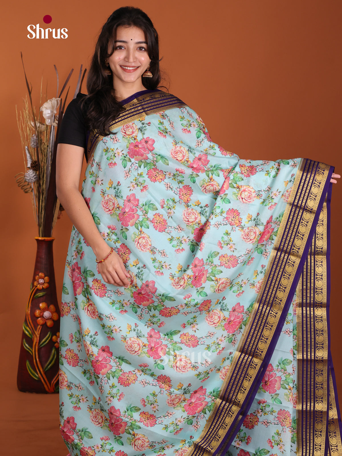 DKS06305 - Mysore Silk Print Saree