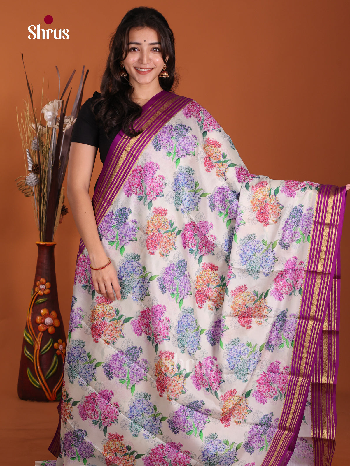 DKS06309 - Mysore Silk Print Saree