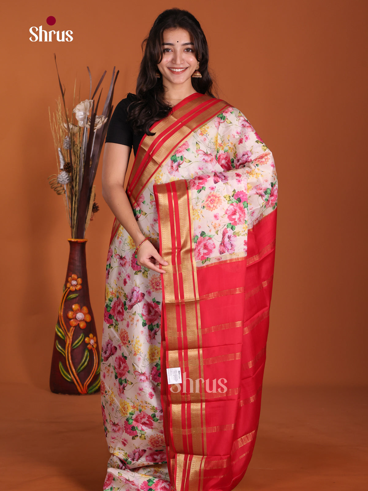 DKS06320 - Mysore Silk Print Saree