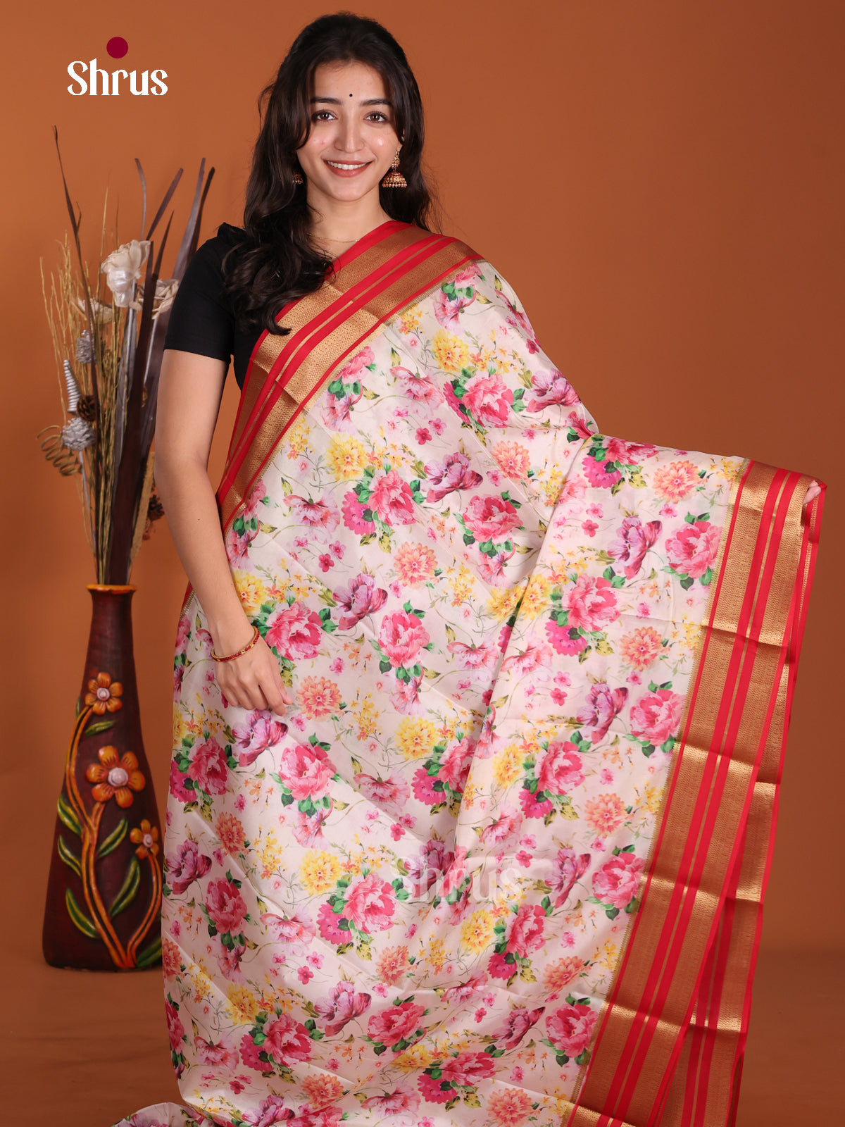 DKS06320 - Mysore Silk Print Saree