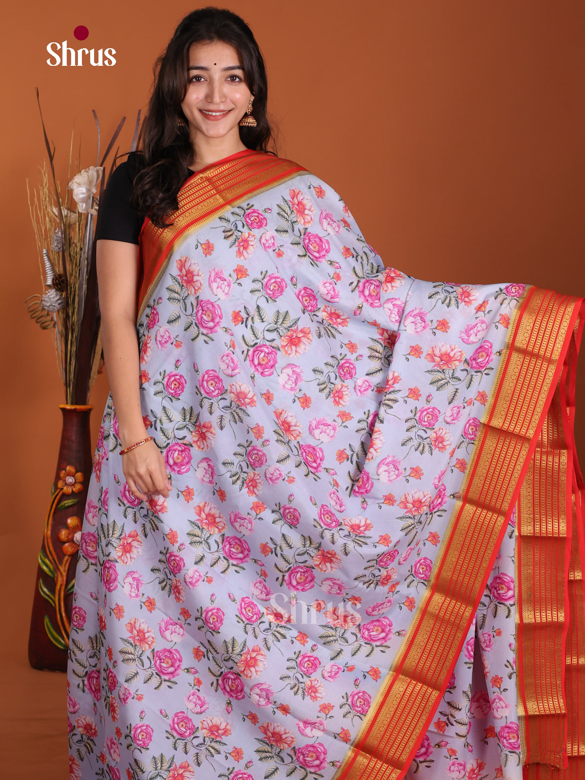 DKS06321 - Mysore Silk Print Saree