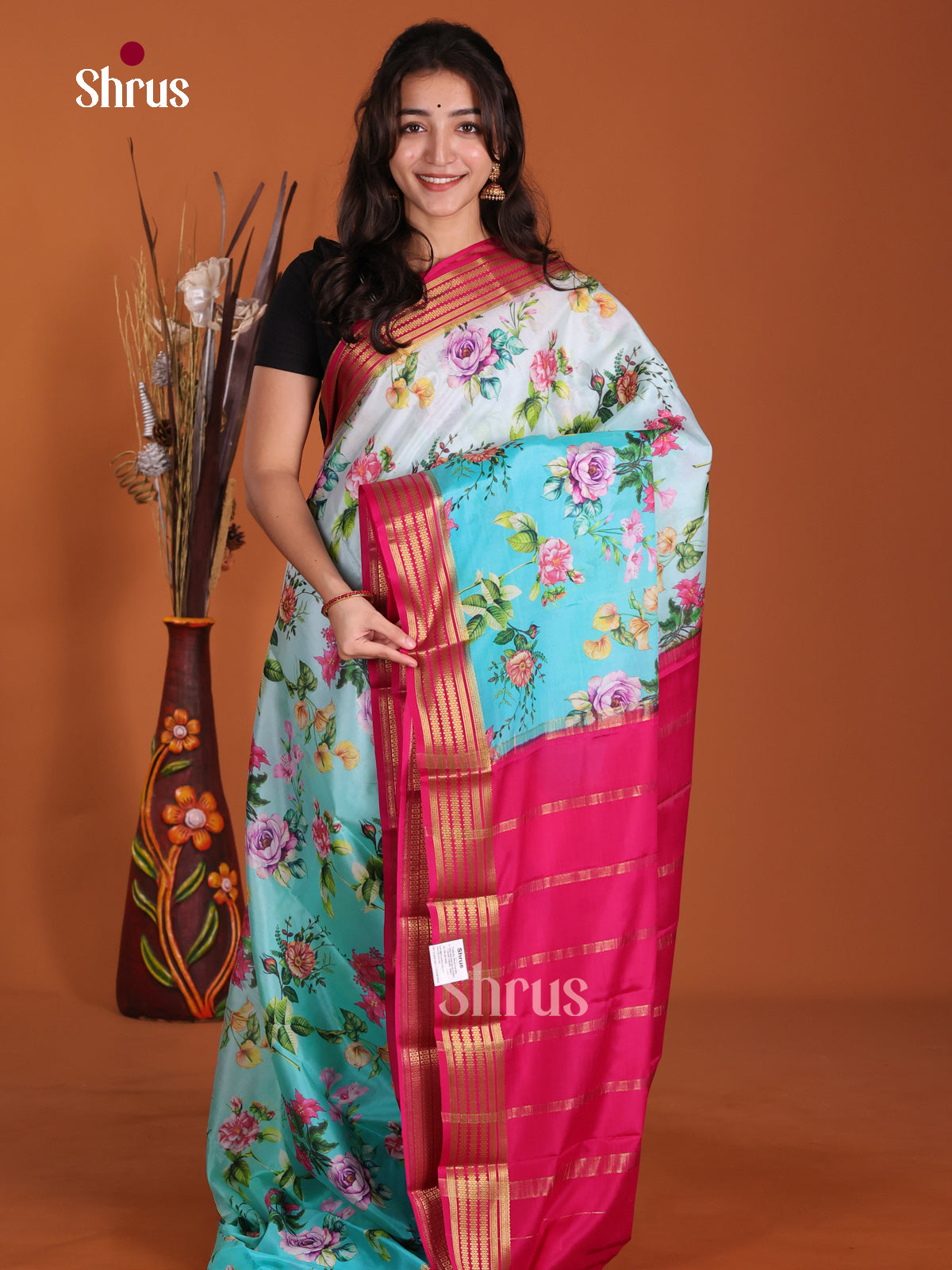 DKS06322 - Mysore Silk Print Saree