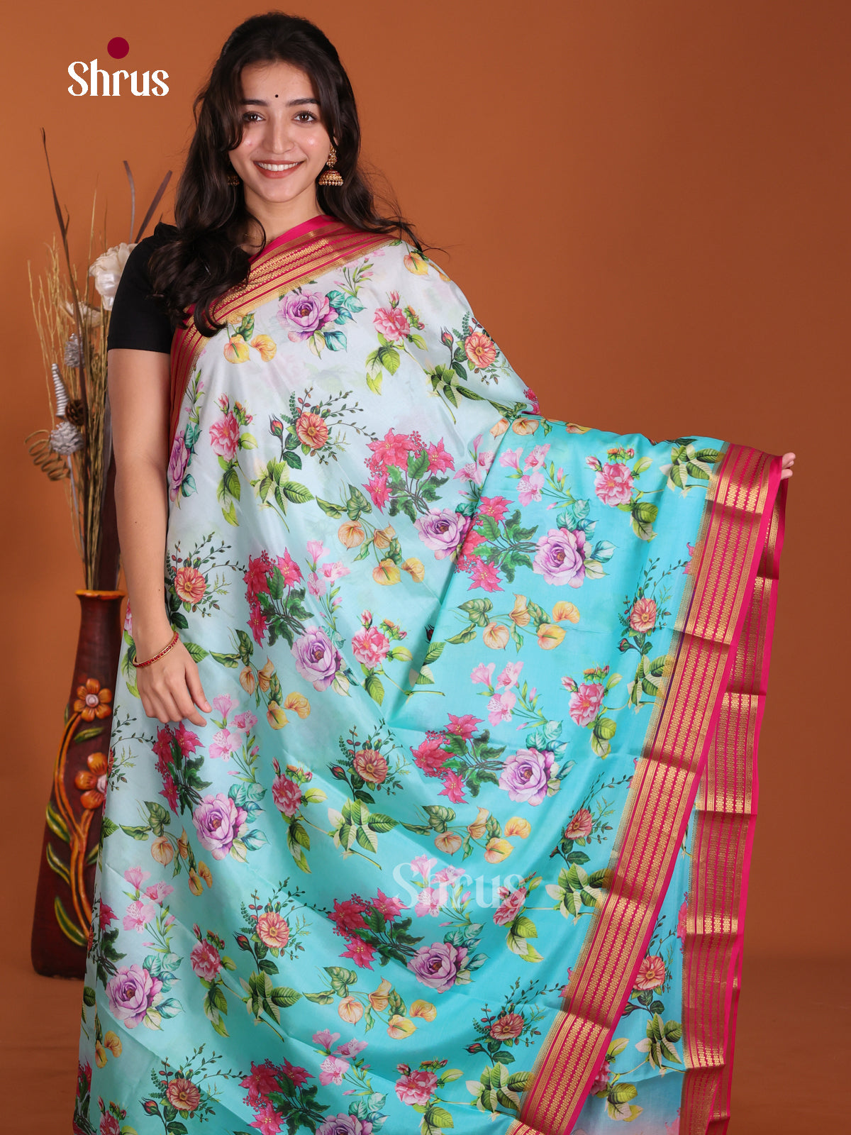 DKS06322 - Mysore Silk Print Saree