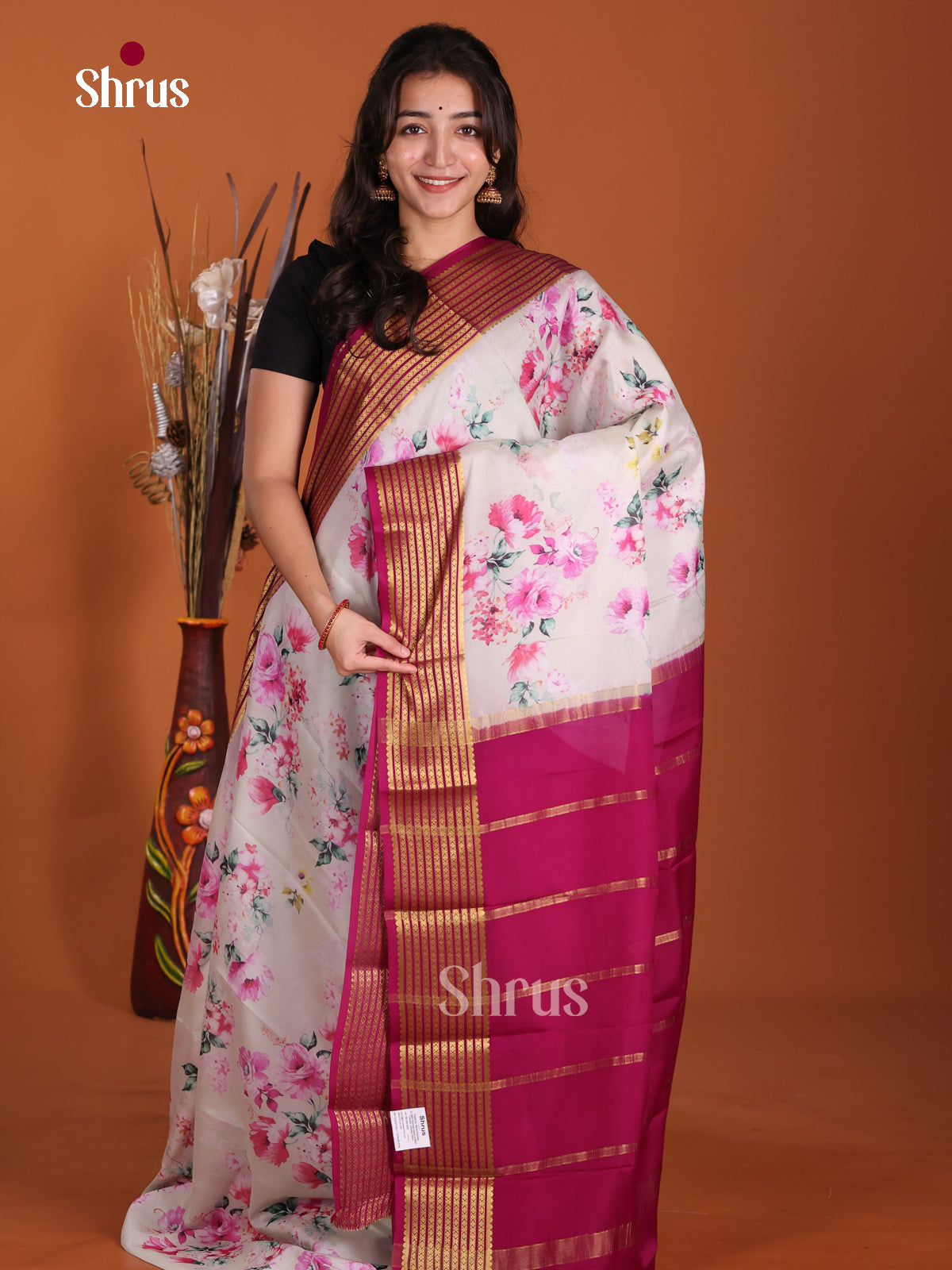 DKS06323 - Mysore Silk Print Saree