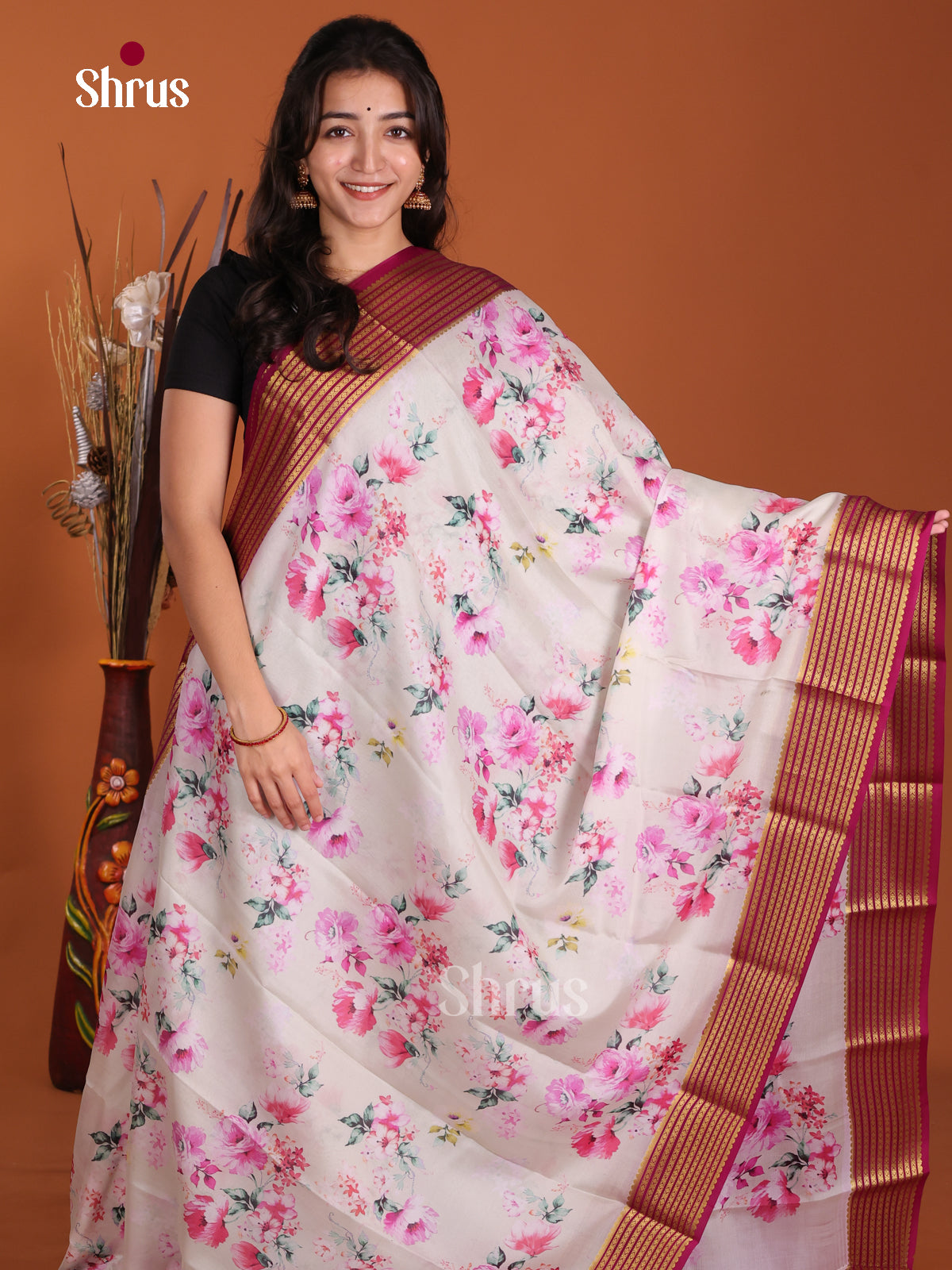 DKS06323 - Mysore Silk Print Saree