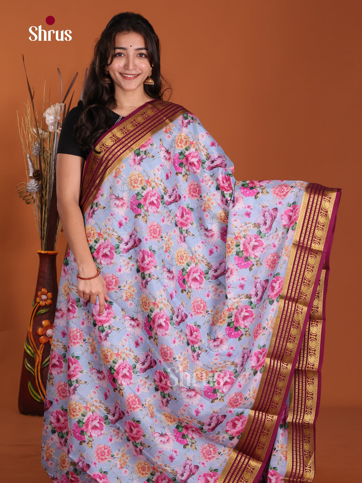 DKS06324 - Mysore Silk Print Saree
