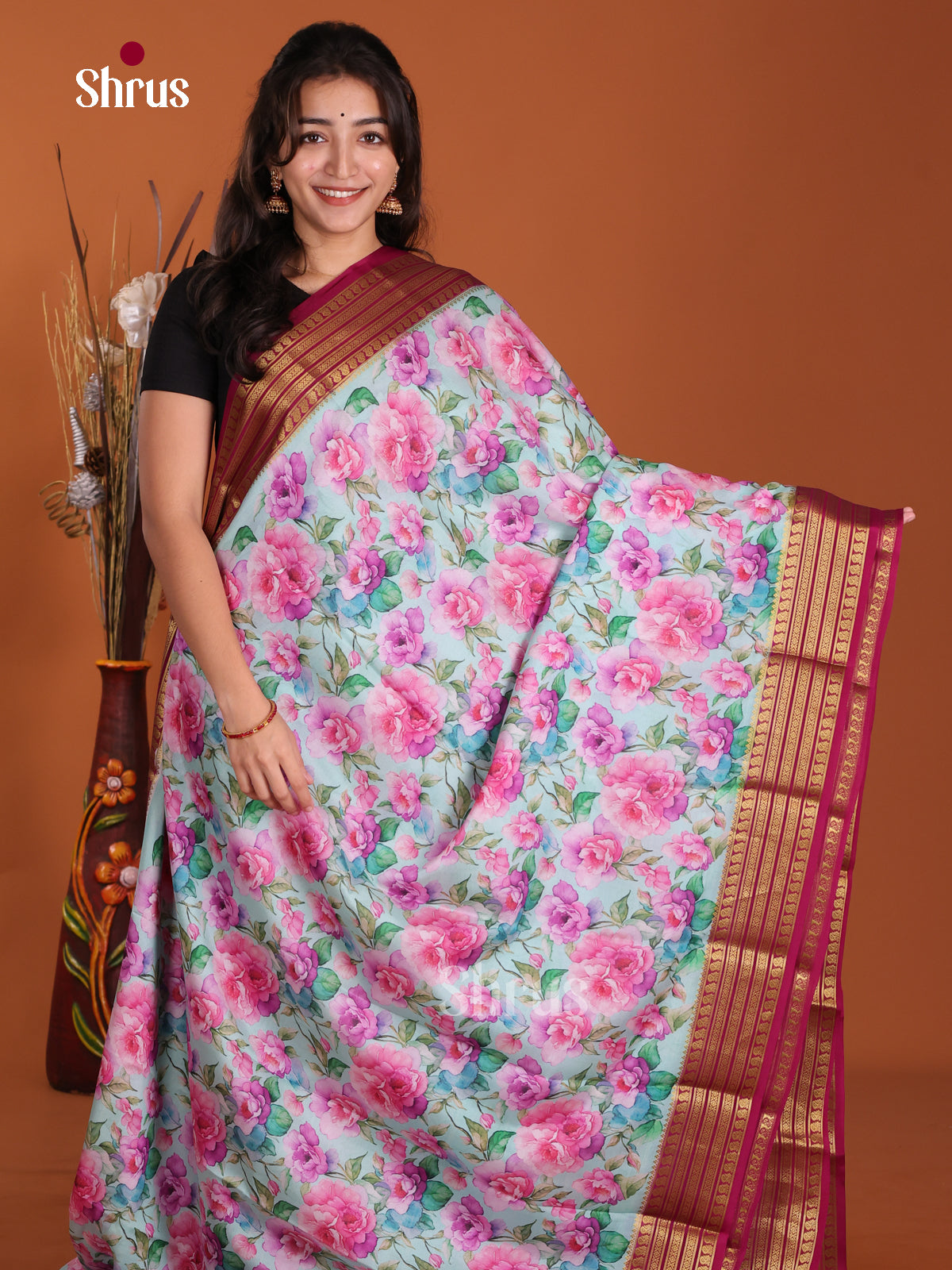 DKS06325 - Mysore Silk Print Saree