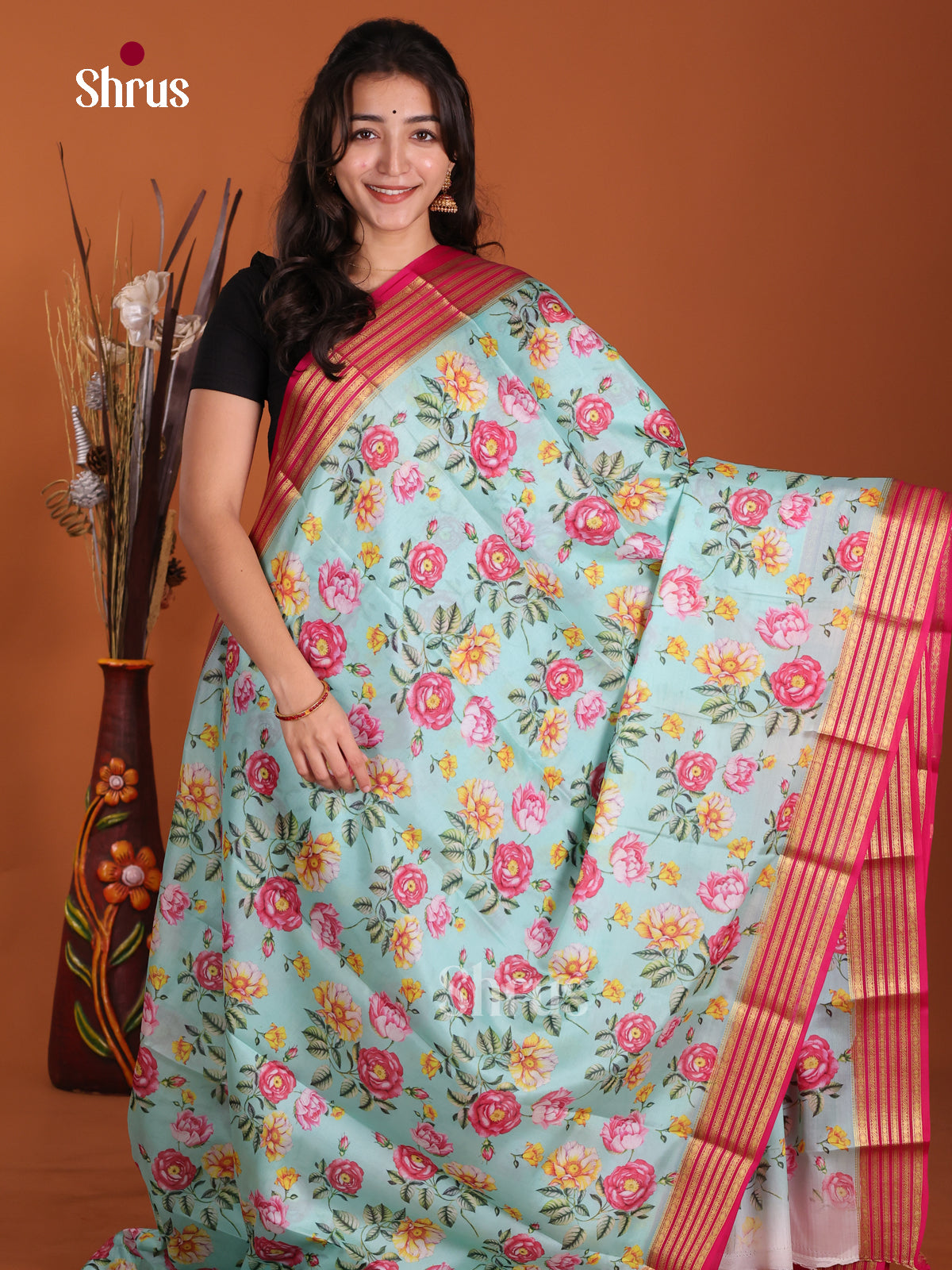 DKS06330 - Mysore Silk Print Saree