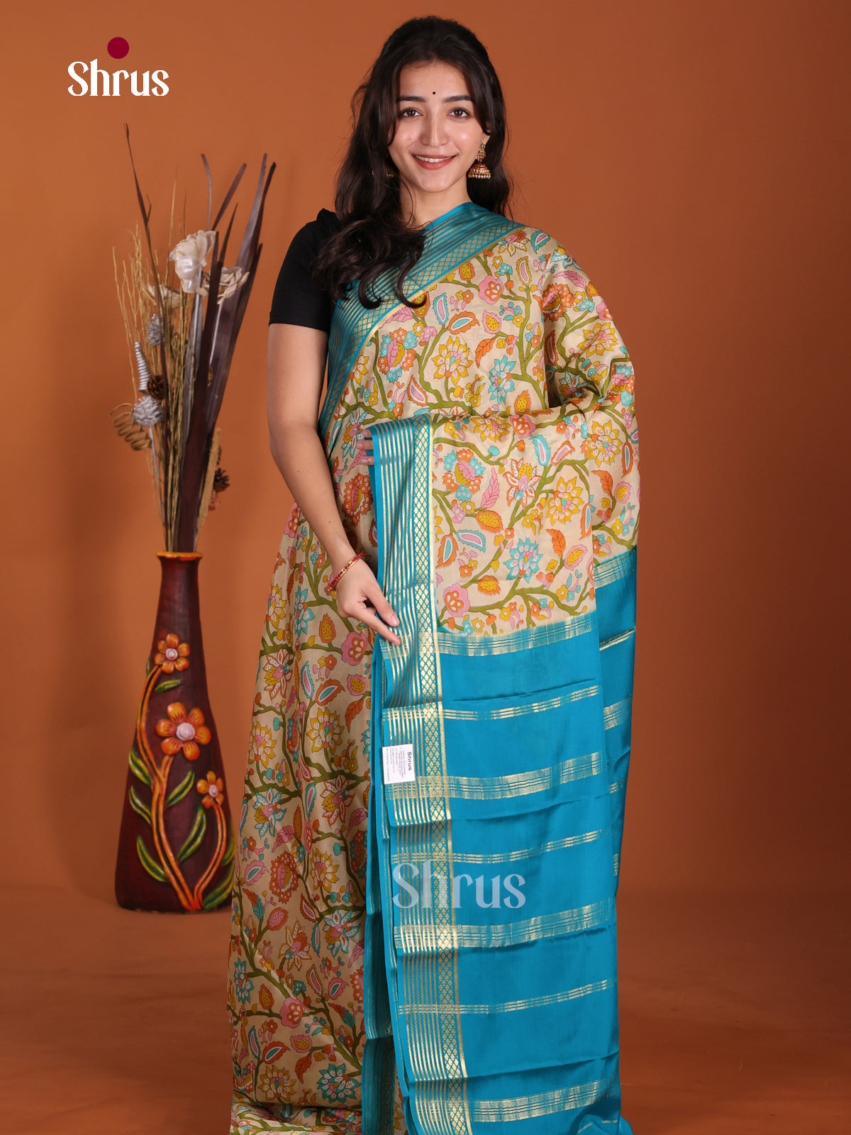 DKS06333 - Mysore Silk Print Saree