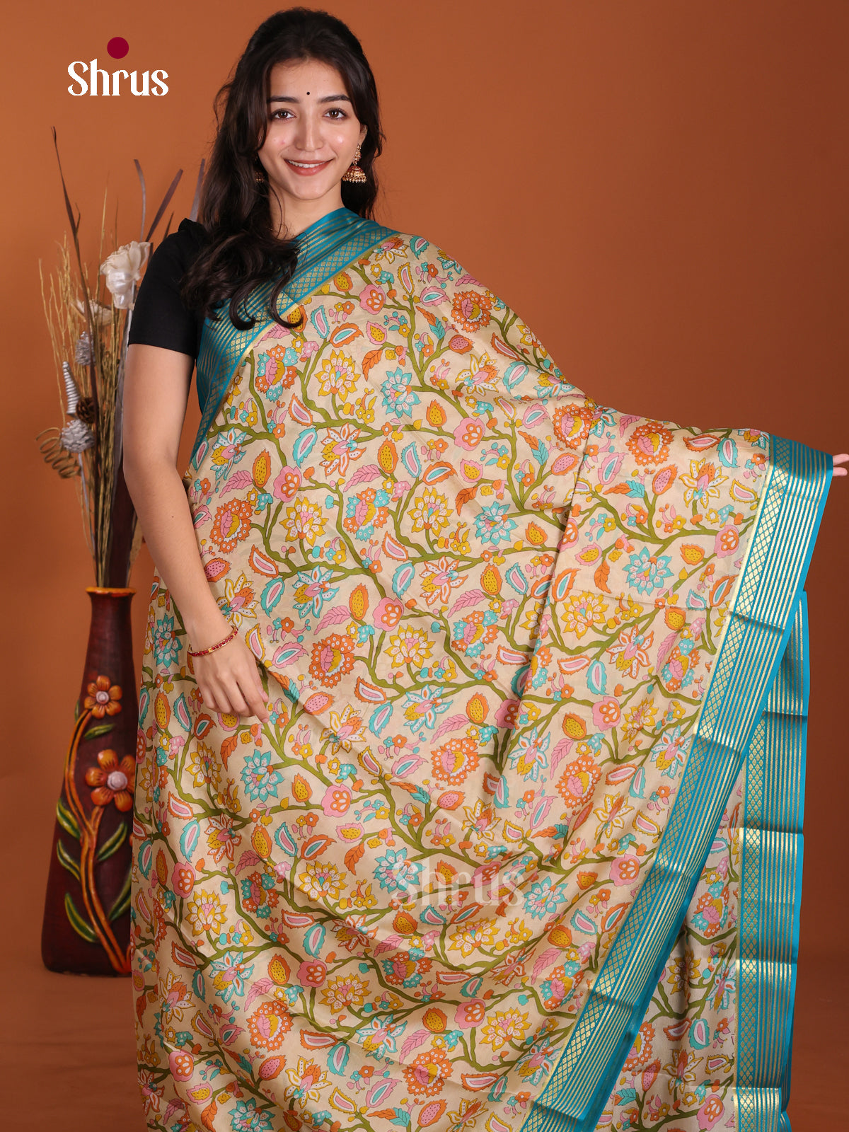 DKS06333 - Mysore Silk Print Saree