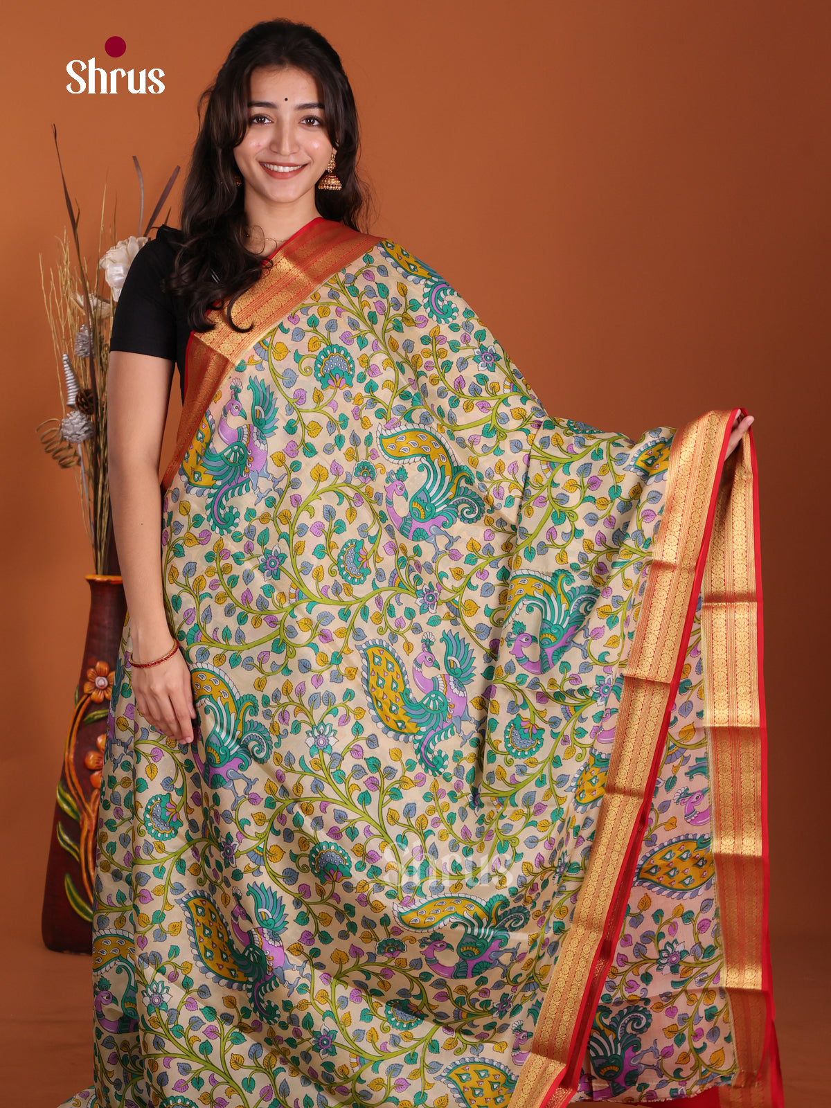 DKS06337 - Mysore Silk Print Saree