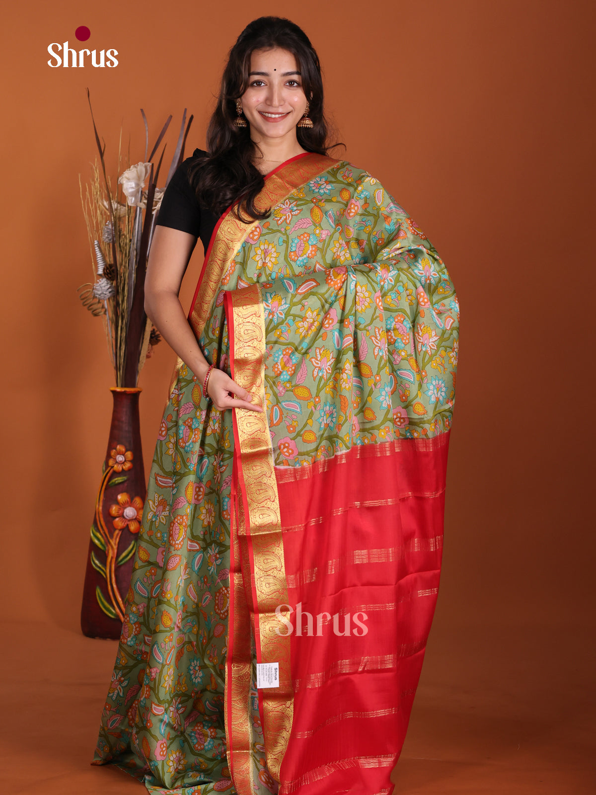 DKS06338 - Mysore Silk Print Saree