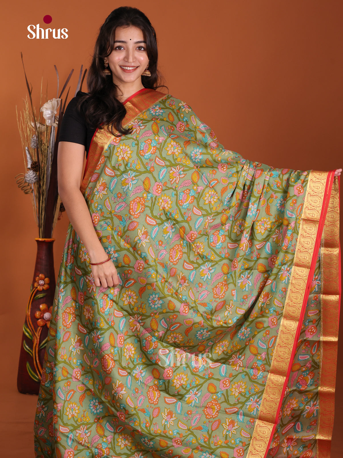 DKS06338 - Mysore Silk Print Saree