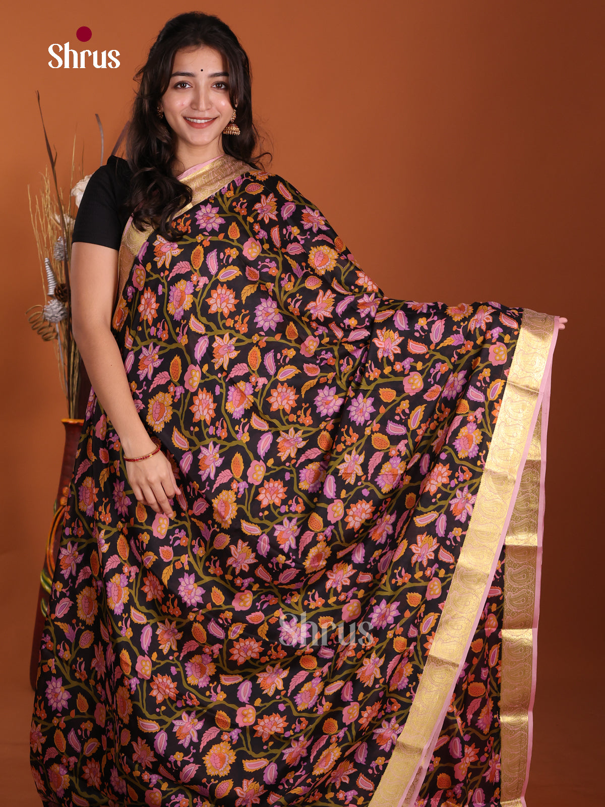 DKS06340 - Mysore Silk Print Saree