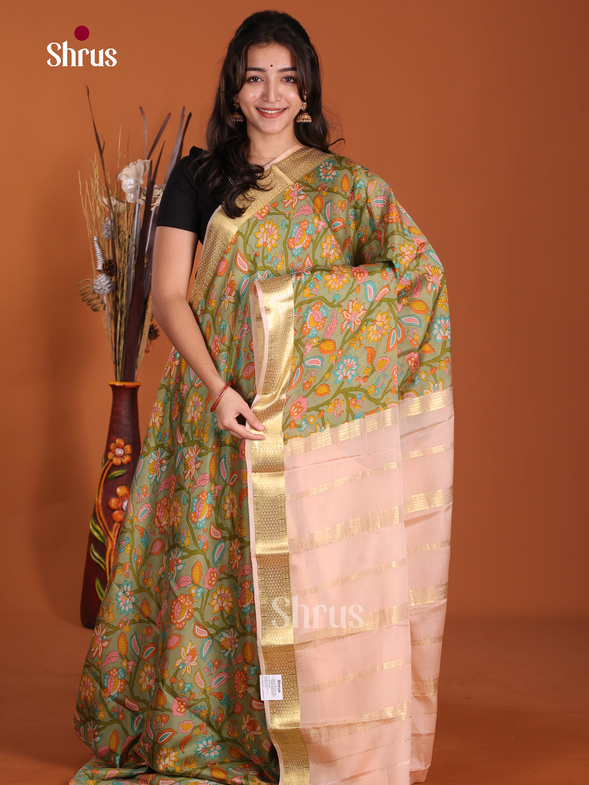 DKS06345 - Mysore Silk Print Saree