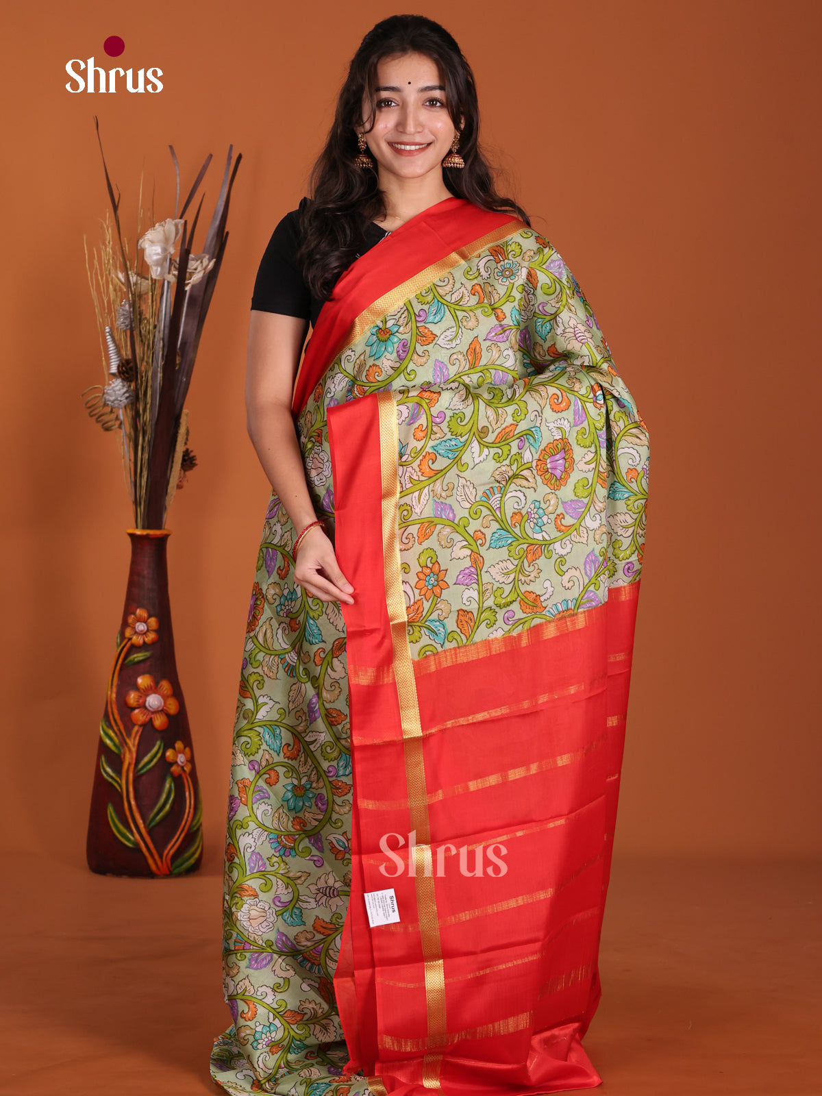 DKS06347 - Mysore Silk Print Saree