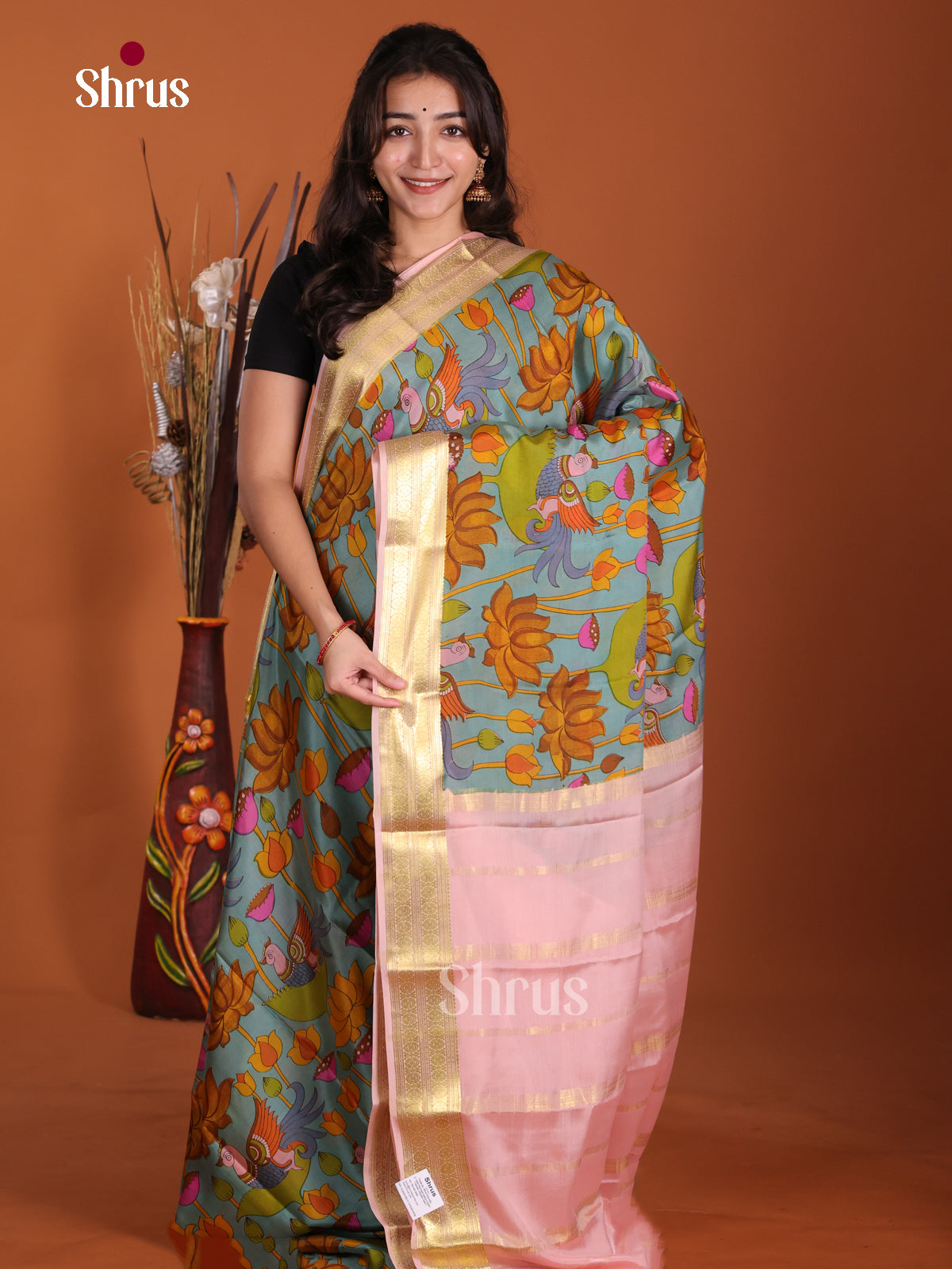 DKS06353 - Mysore Silk Print Saree