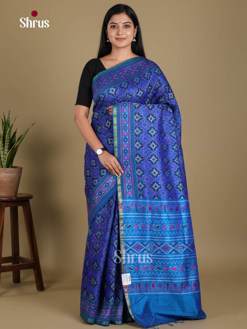 Blue - Semi Patola Saree