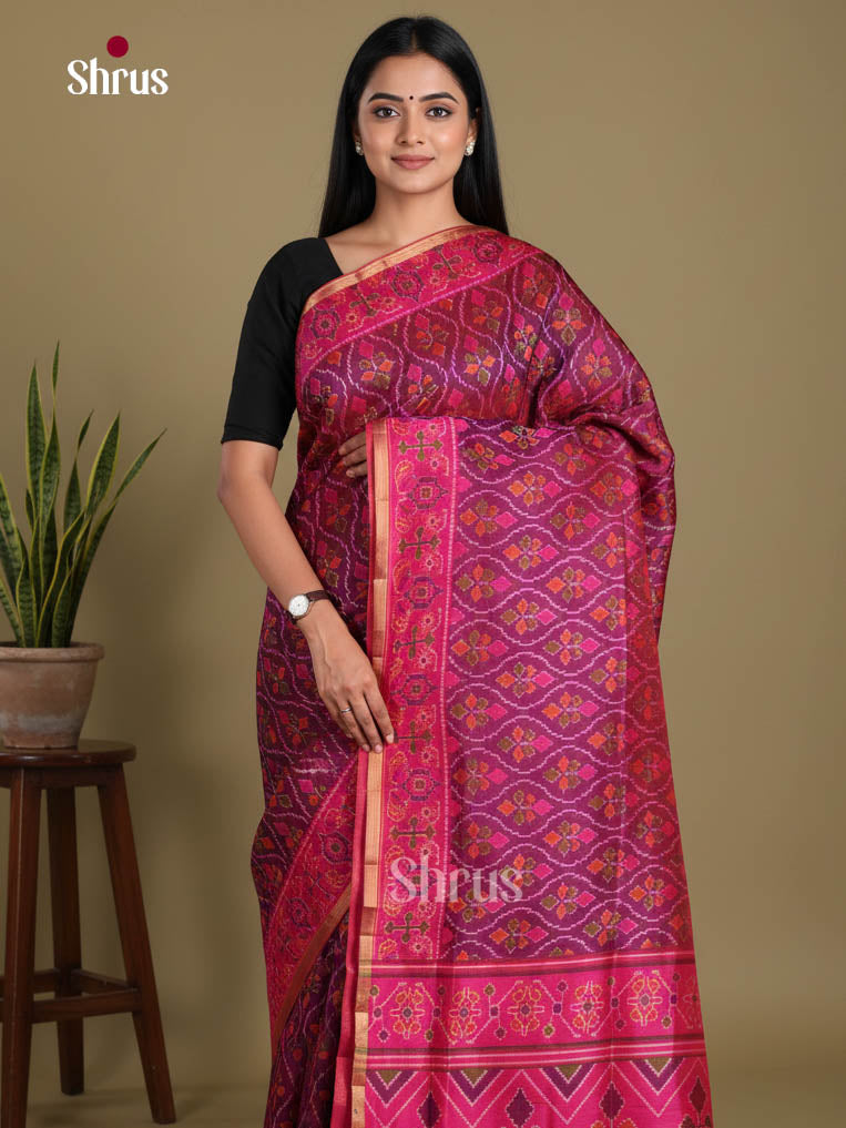 Purple & Pink - Semi Patola Saree