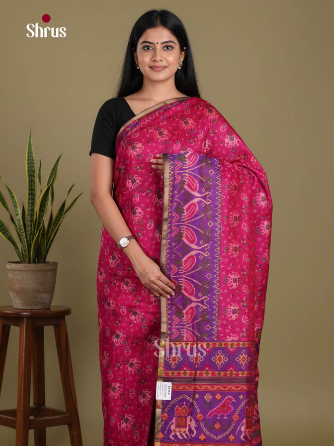 Pink & Purple - Semi Patola Saree