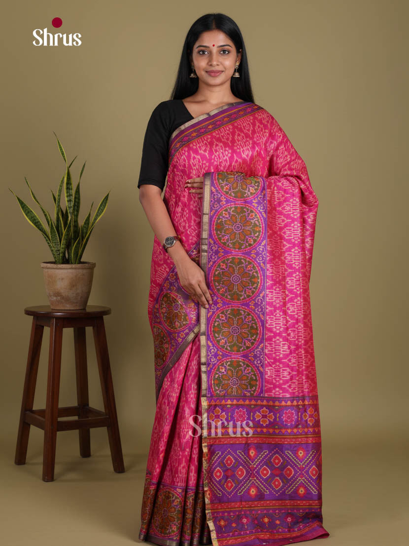 Pink & Purple - Semi Patola Saree