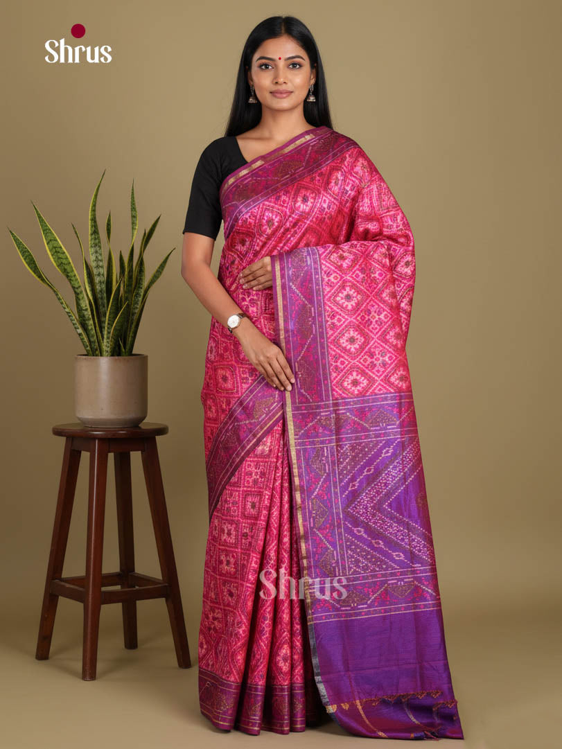 Pink & Purple- Semi Patola Saree