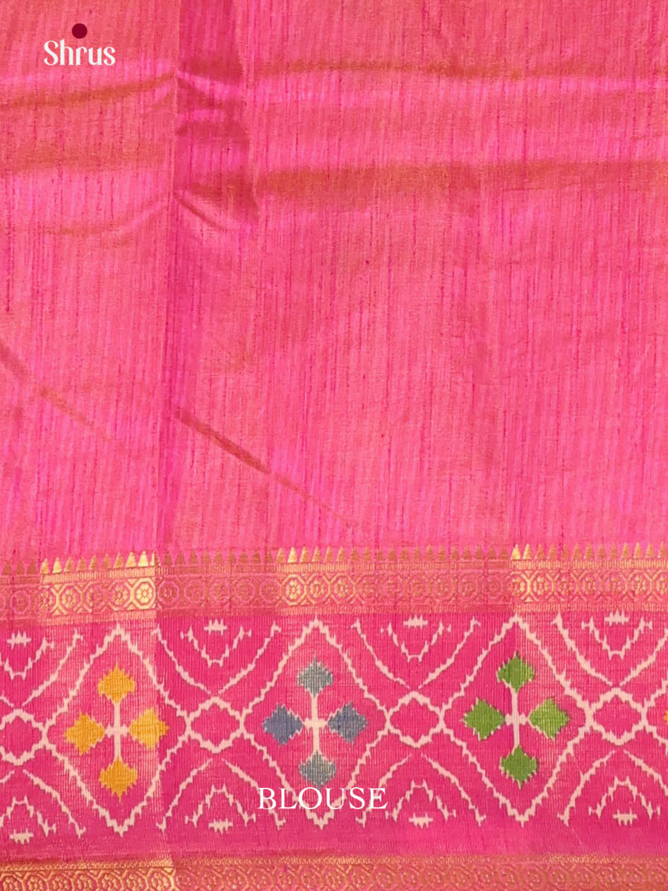 Blue & Orangish Pink- Semi Patola Saree